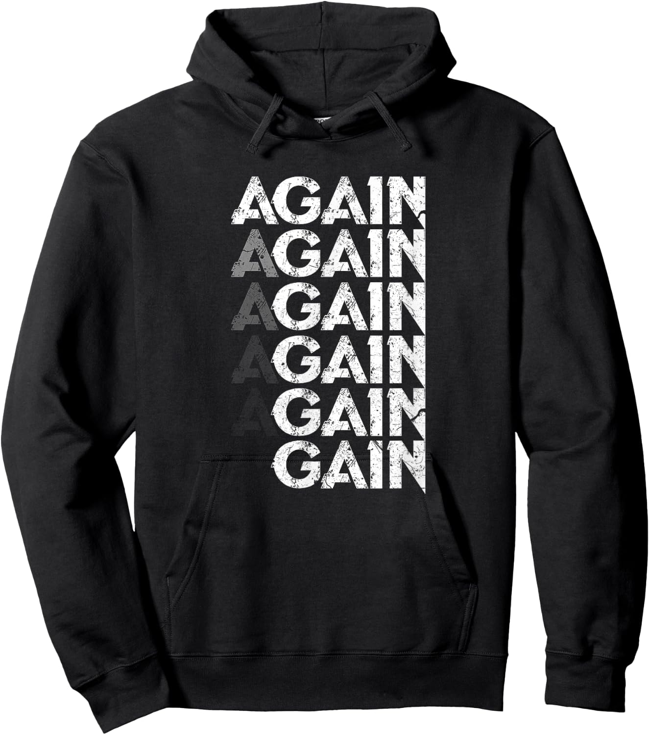 Again Gain Funny Bodybuilding Gym Workout Gift Hoodie - Hoodie | Black