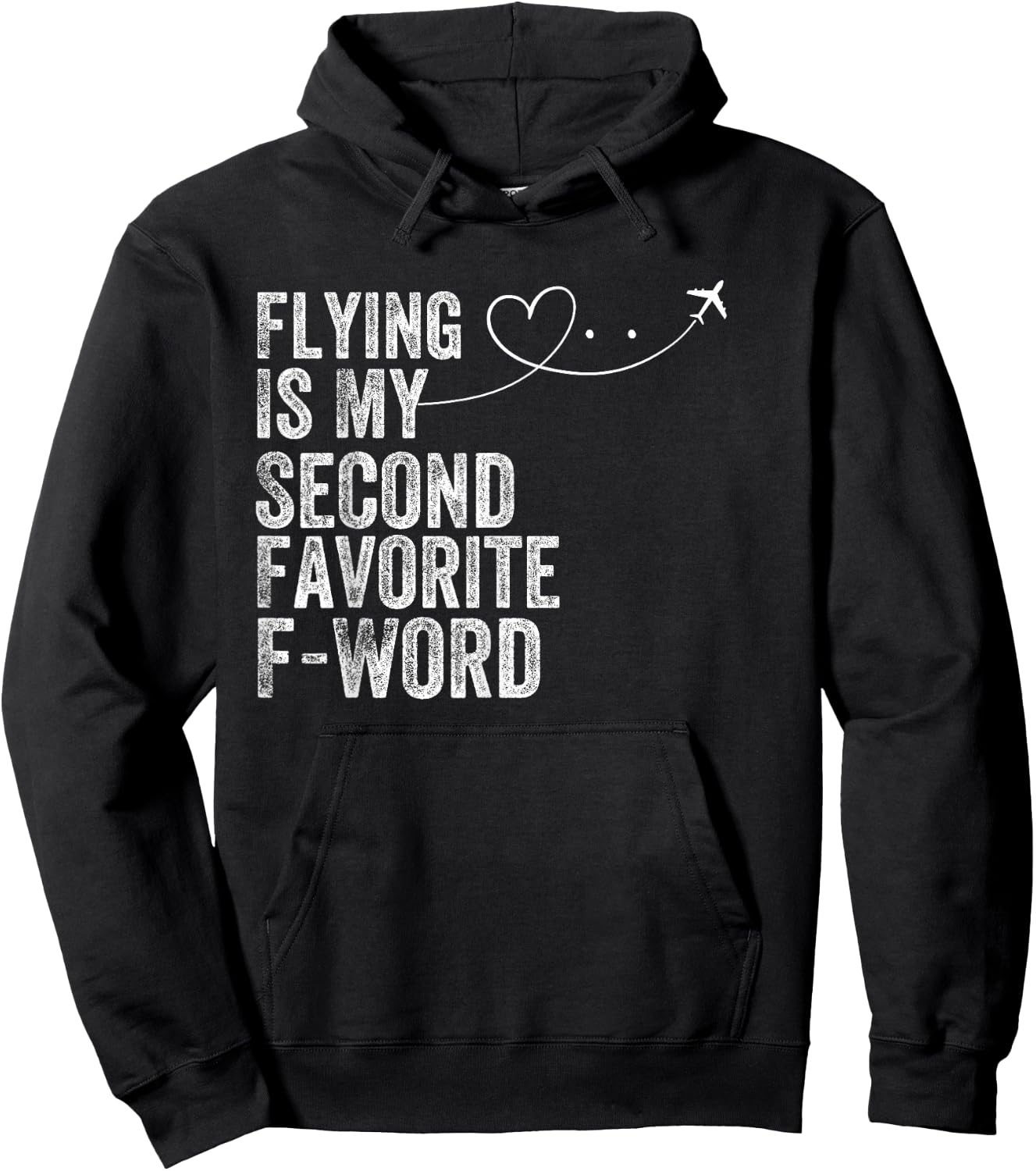 Flying Is My Second Favorite F Word Vintage Funny Pilot Hoodie - Hoodie | Black