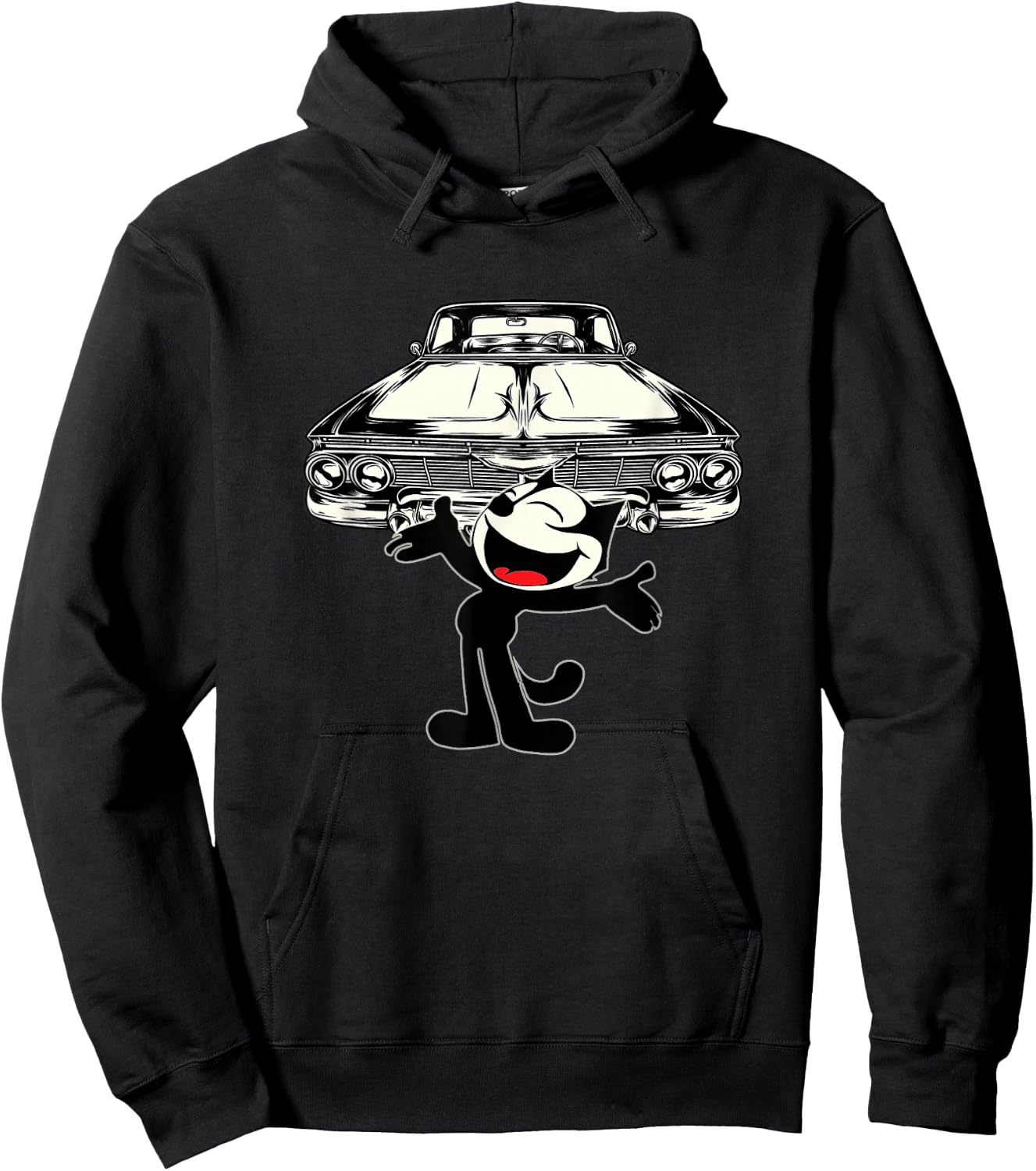 Felix Cat Cartoon Giant Lowrider Car Club Design Mashup Small Hoodie - Hoodie | Black