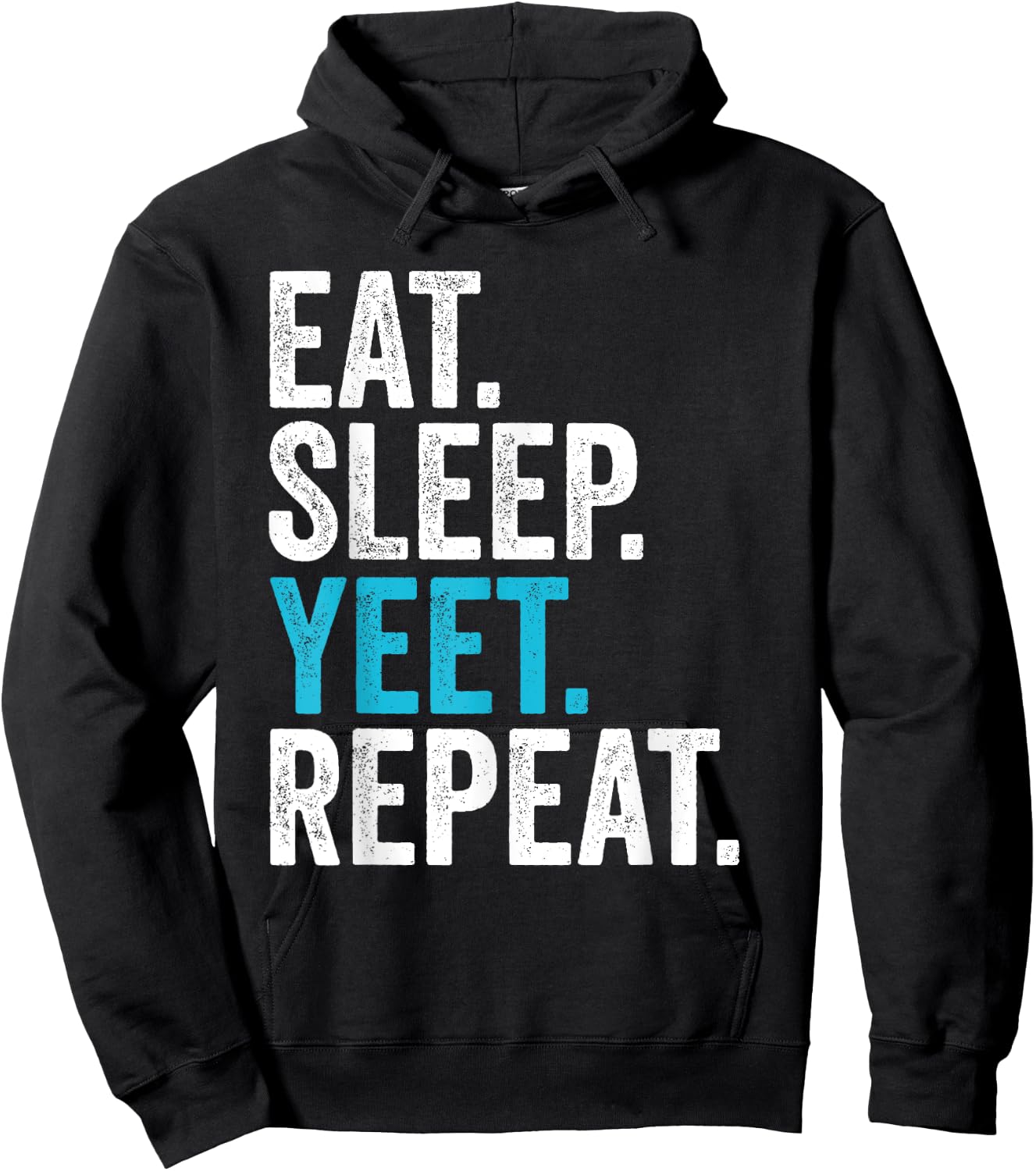 Vintage Retro Eat Sleep Yeet Repeat Hoodie - Hoodie | Black