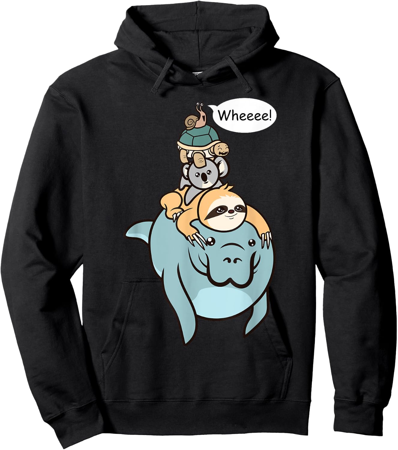 Funny Racing Manatee Sloth Turtle Koala Snail Gift Hoodie - Hoodie | Black