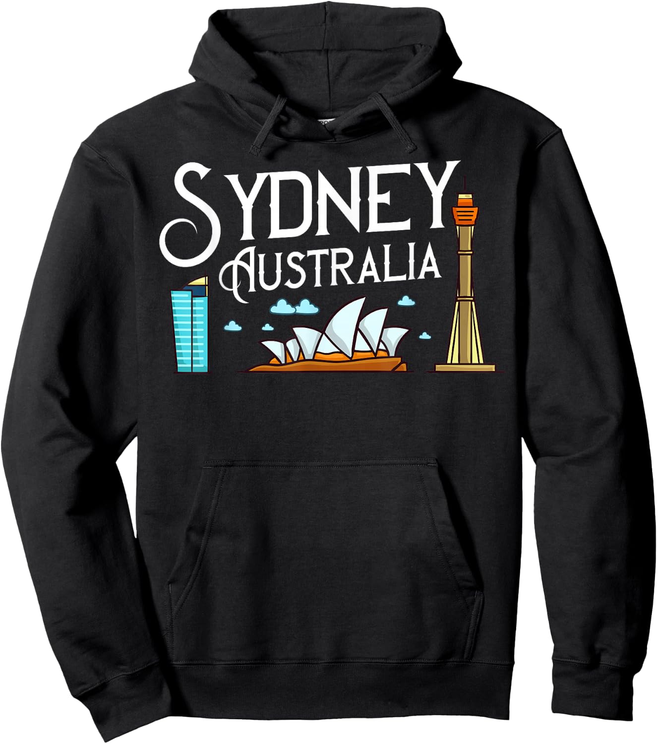 Sydney Australia City Skyline Map Travel Hoodie - Hoodie | Black