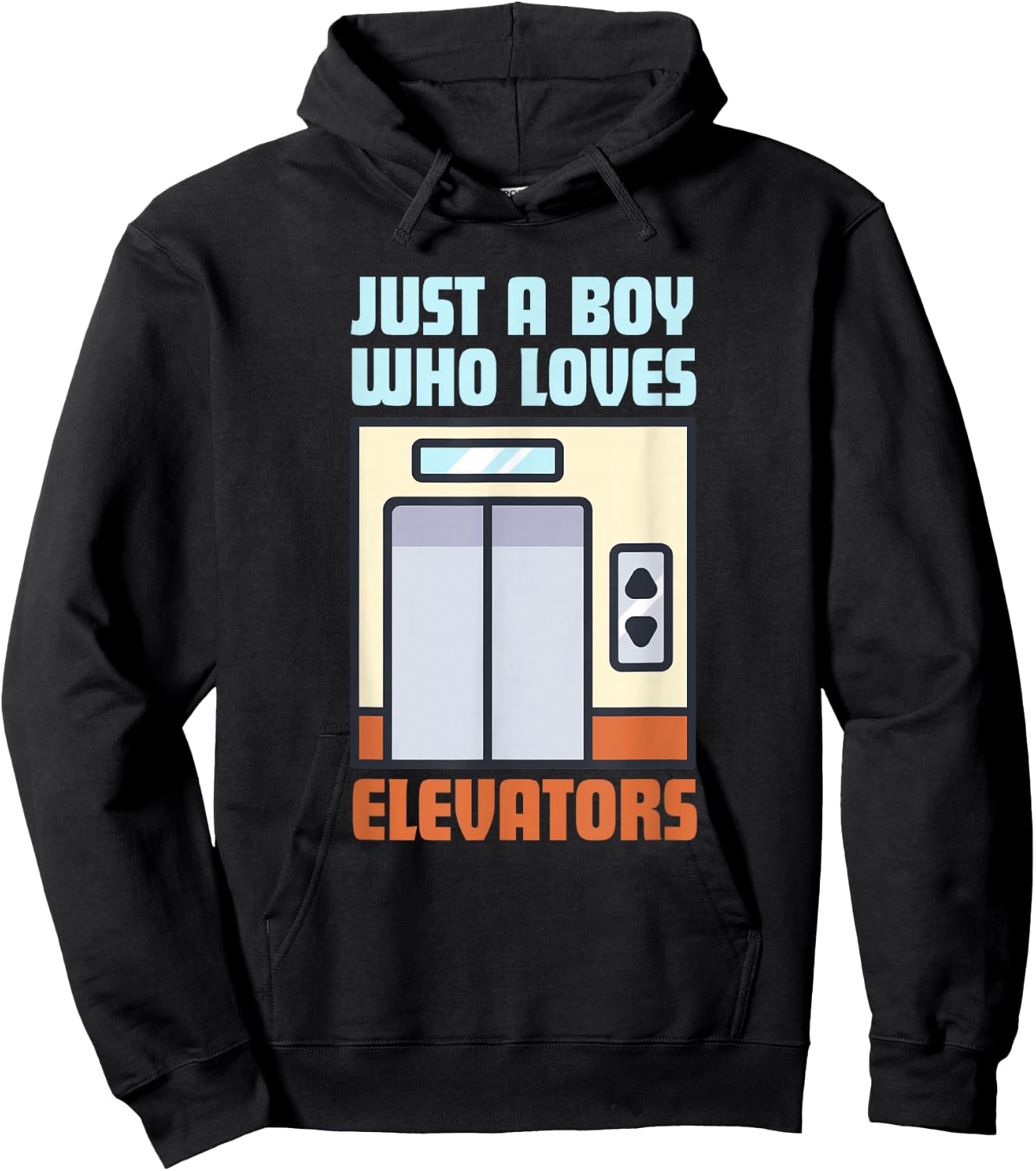 Just A Boy Who Loves Elevators Cute Elevator Kids Hoodie - Hoodie | Black