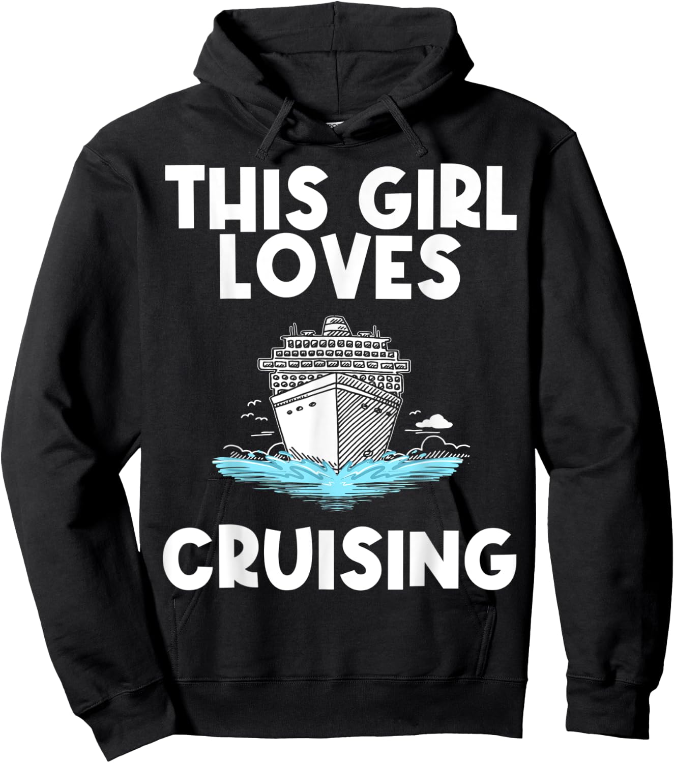 Funny Cruise Gift Girls Kid Carnival Cruising Sea Travel Hoodie - Hoodie | Black