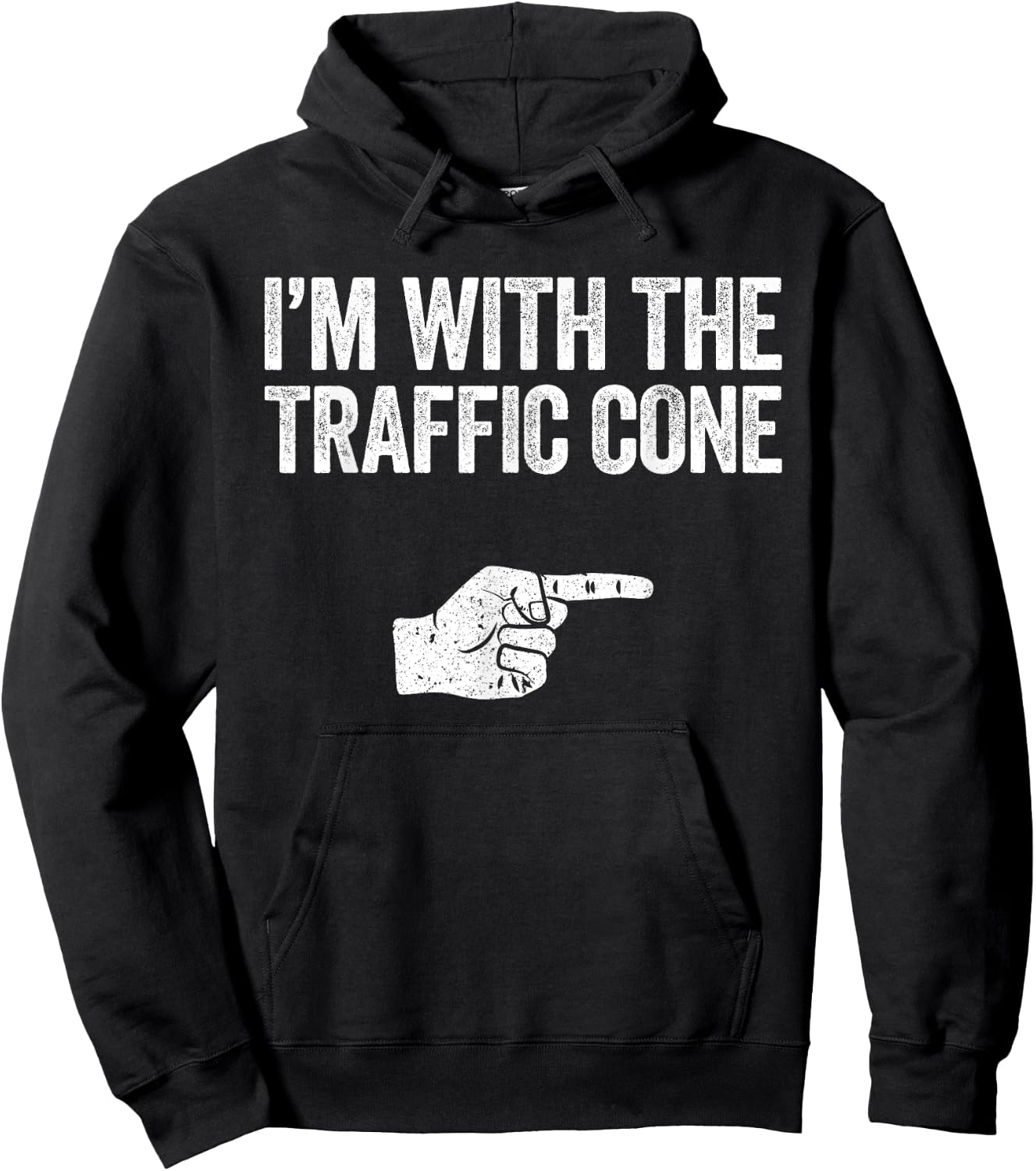 I'm With The Traffic Cone Shirt Traffic Cone Costume Hoodie - Hoodie | Black