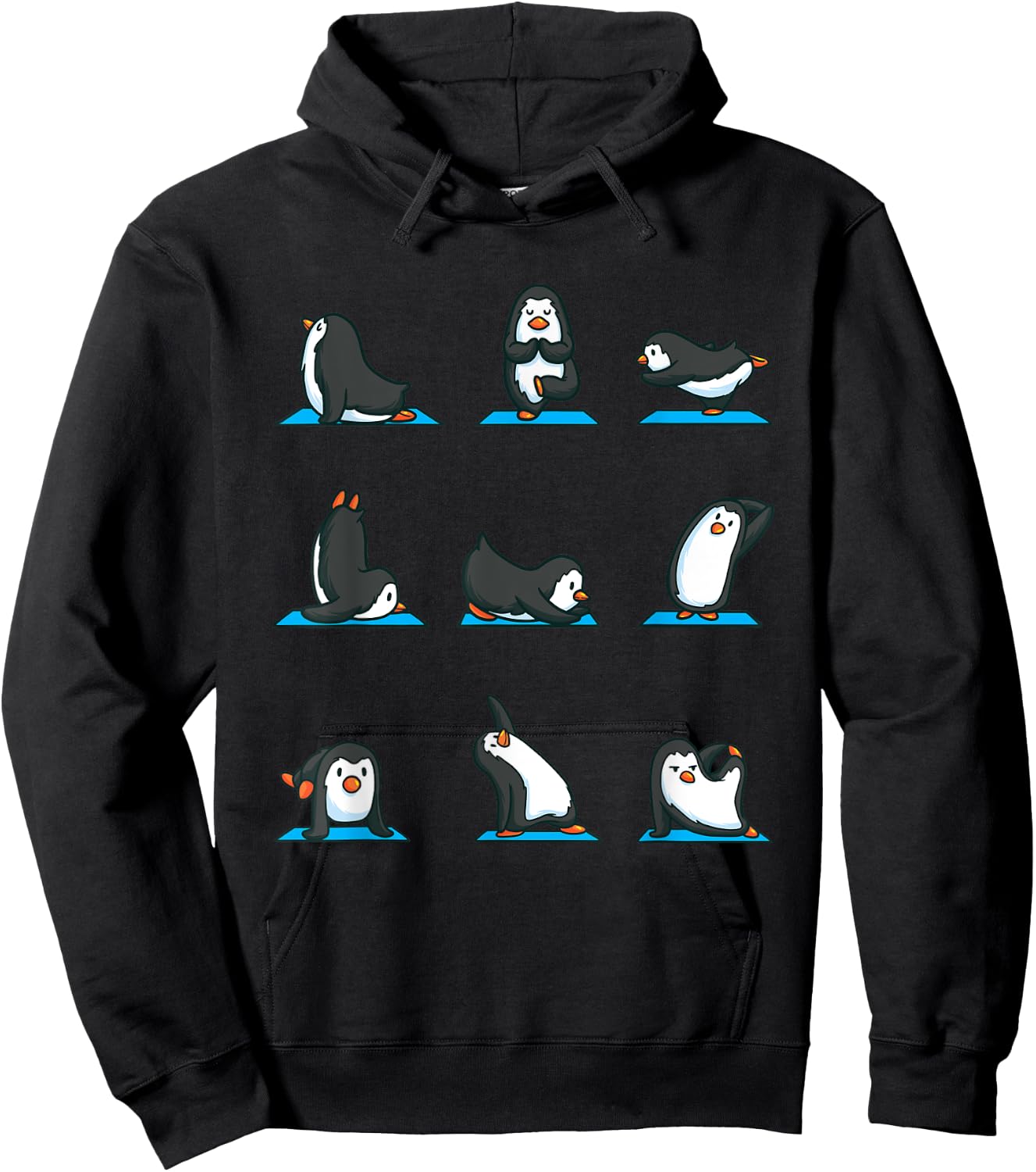 Funny Penguin Shirt for Girls Women Yoga Meditation Gym Hoodie - Hoodie | Black