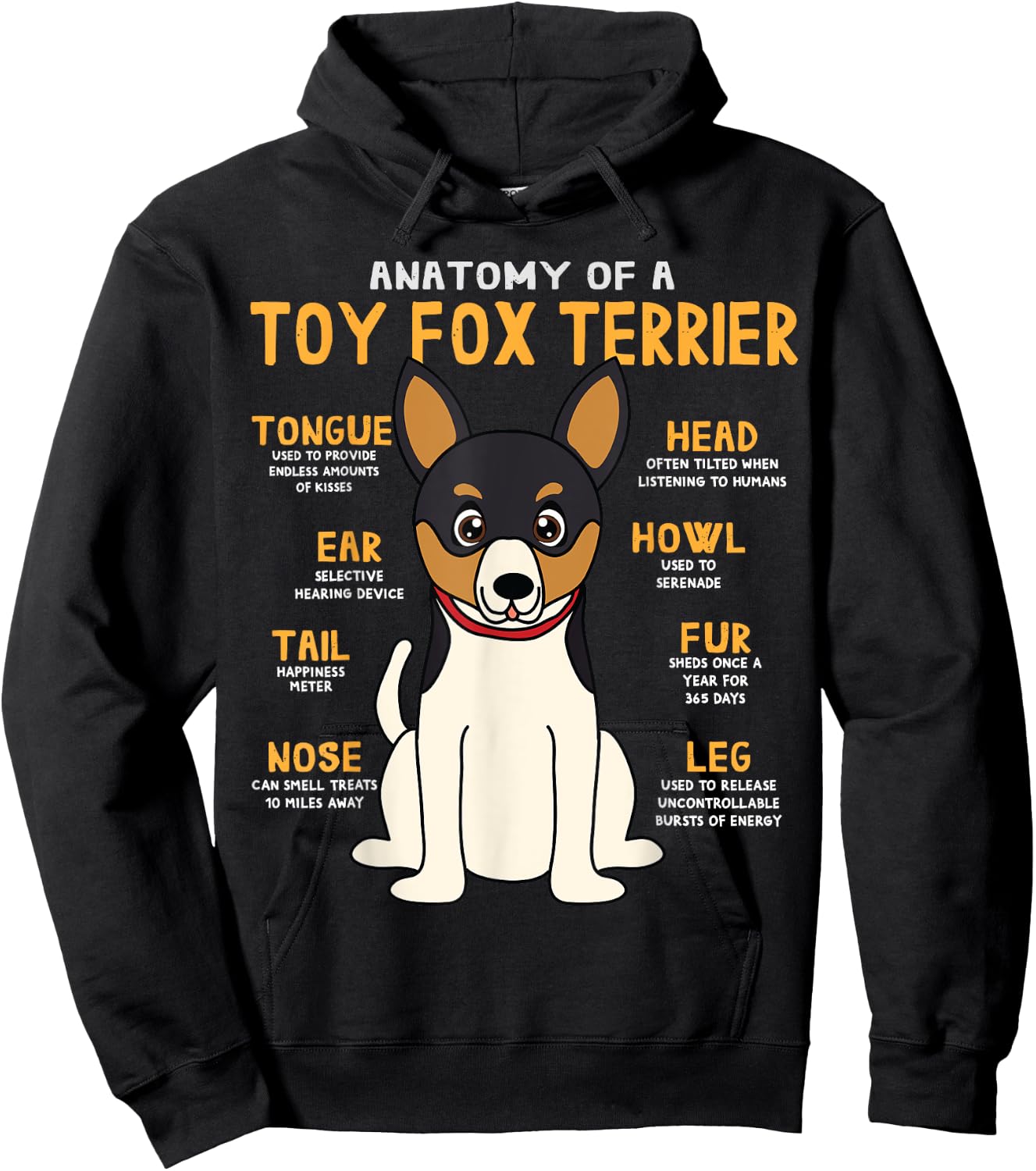 Toy Fox Terrier Anatomy Funny Dog Mum Dad Gesche Hoodie - Hoodie | Black