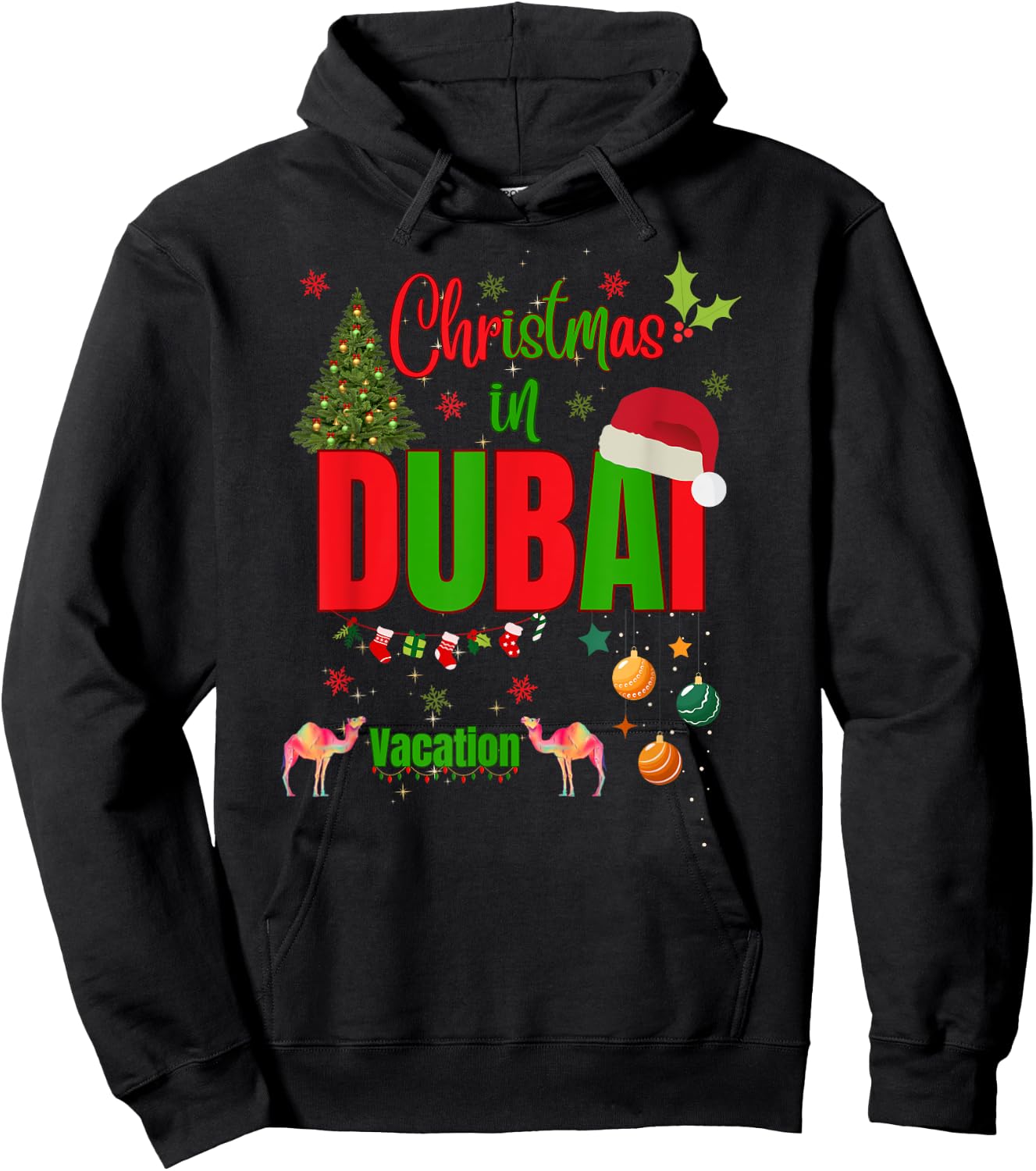 Christmas in Dubai Vacation Travel Group Matching Hoodie - Hoodie | Black