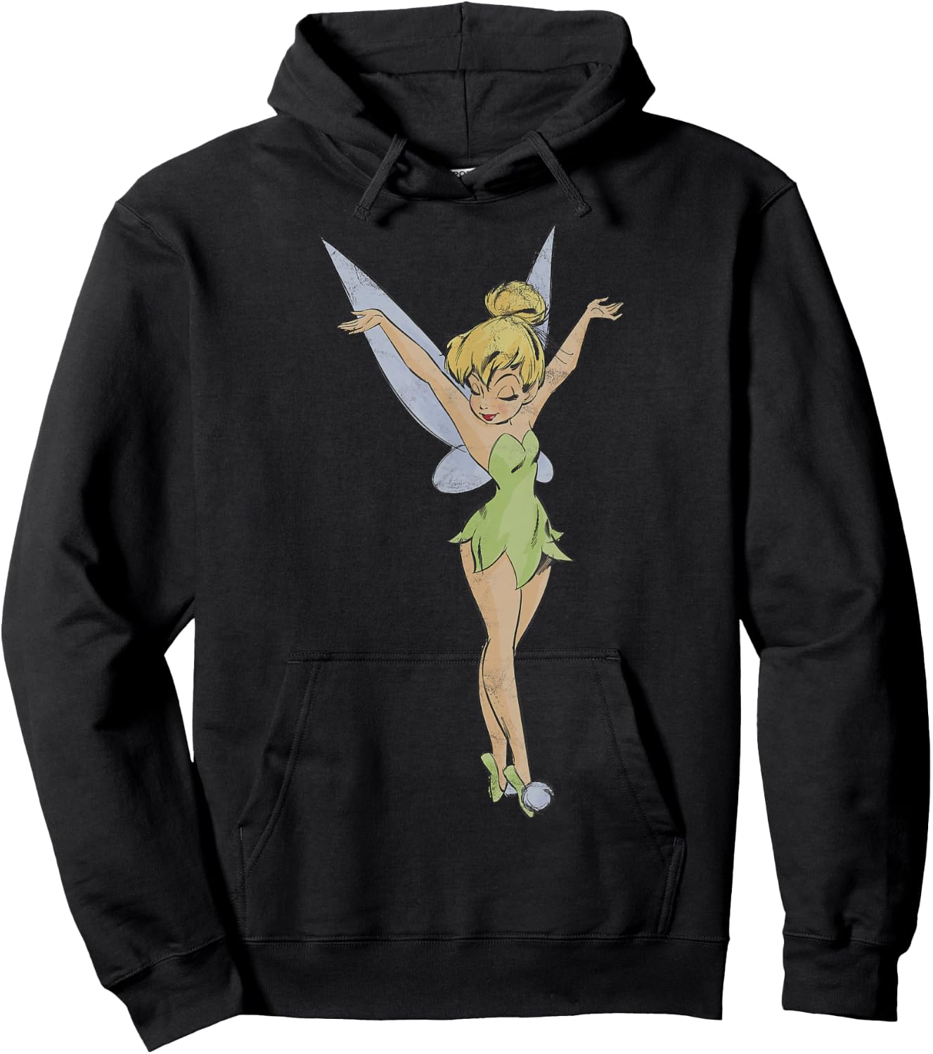 Disney Peter Pan Tinker Bell Arms Up Profile Mirror Dance Small Hoodie - Hoodie | Black