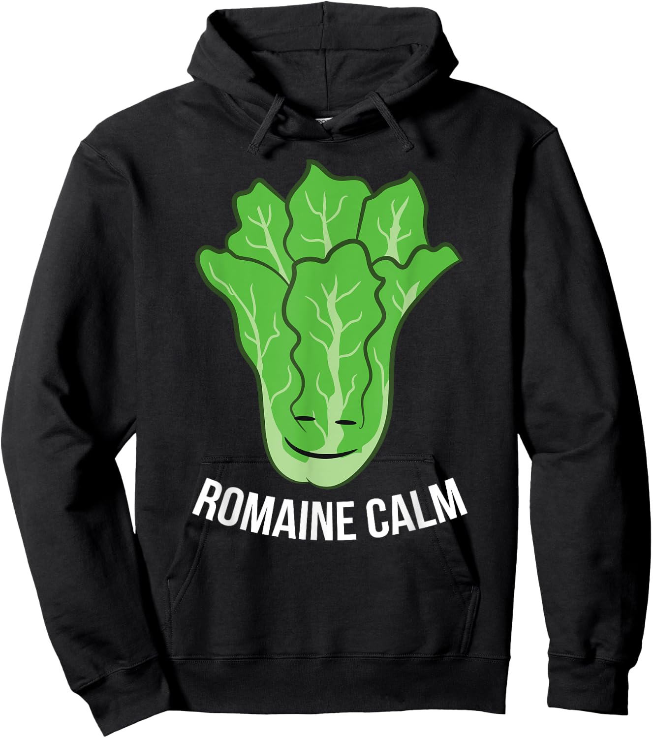 Funny Romaine Calm Lettuce Vegan Vegetarian Romaine Hoodie - Hoodie | Black