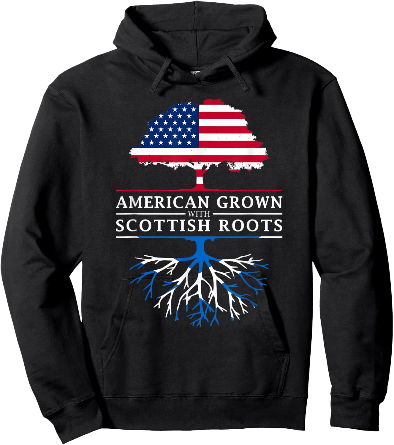 American Grown with Scottish Roots - Scotland Hoodie - Hoodie | Black