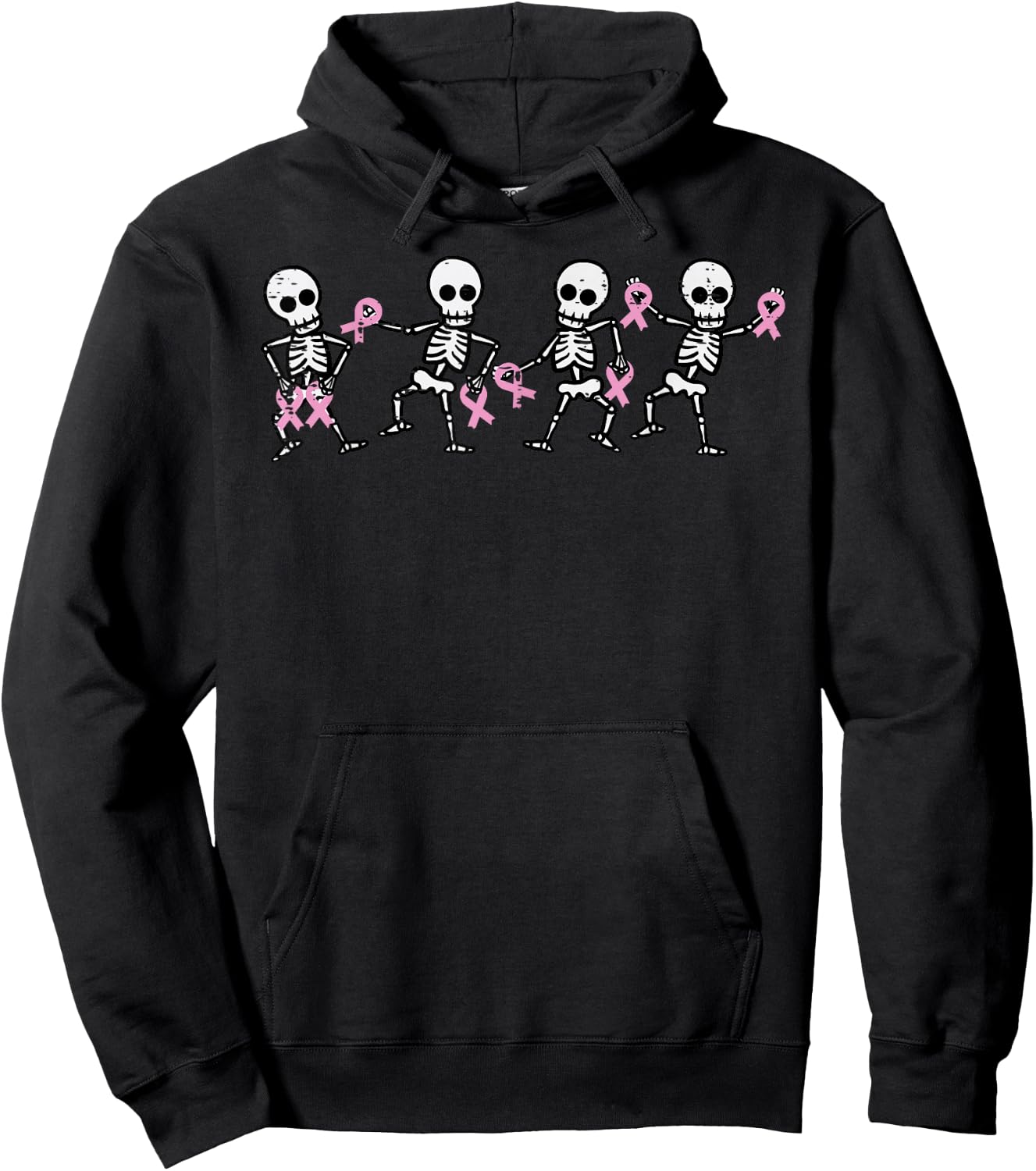 Breast Cancer Skeletons Dancing Awareness Men Women Kids Hoodie - Hoodie | Black