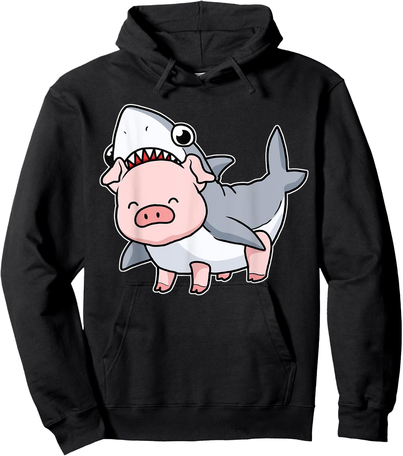 Cute Pig Shirt Women Shark Costume Pig Gift Kids Swine Pig Hoodie - Hoodie | Black