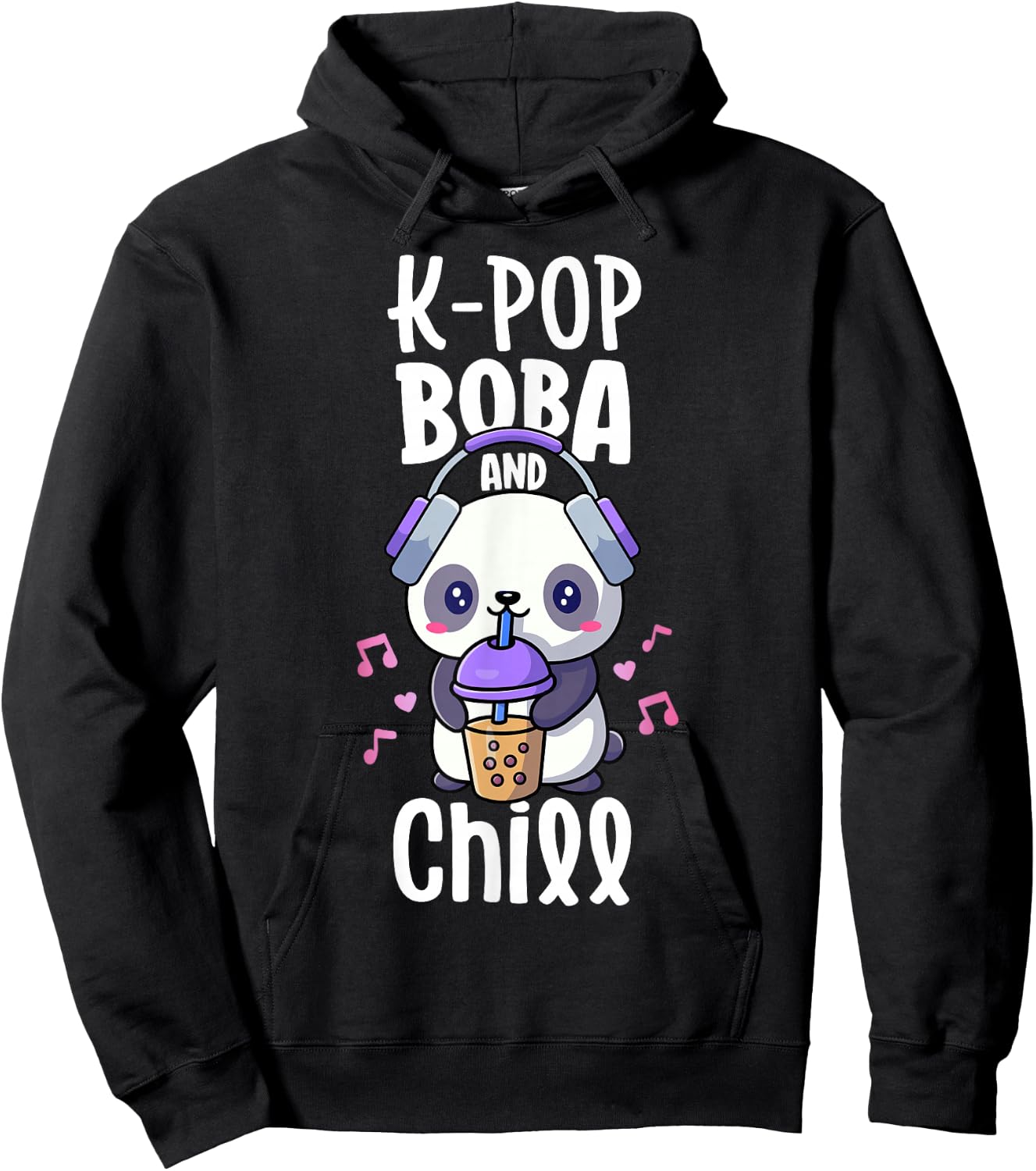 Boba And KPop Shirt Kawaii K-Pop Merchandise KPop And Chill Hoodie - Hoodie | Black