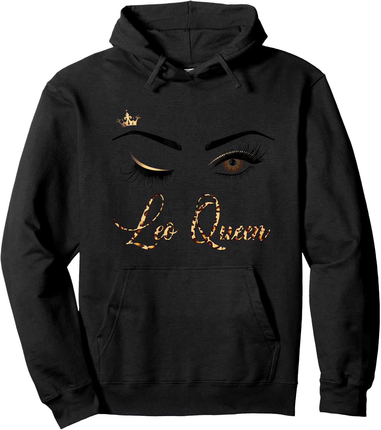 Leo Zodiac Birthday Leopard Print For Girls Women Hoodie - Hoodie | Black