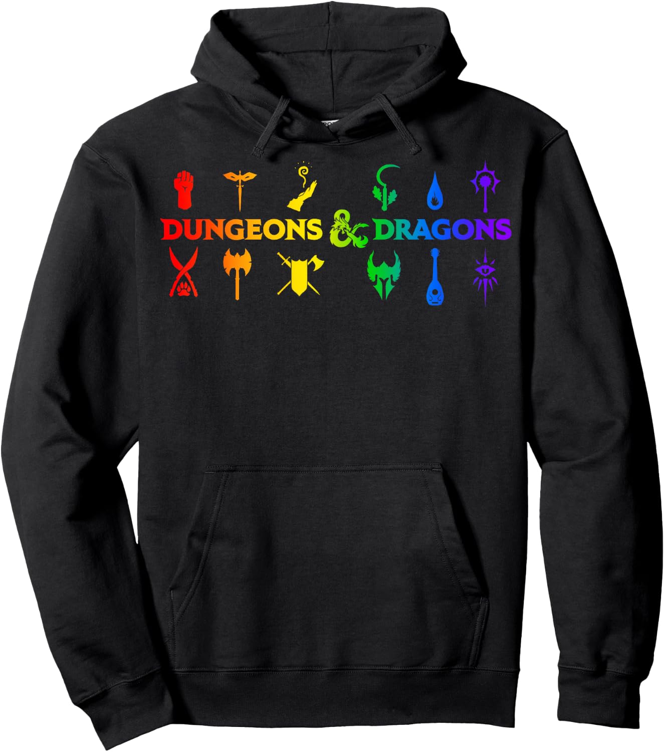 Dungeons & Dragons Classes Rainbow Gradient Hoodie - Hoodie | Black