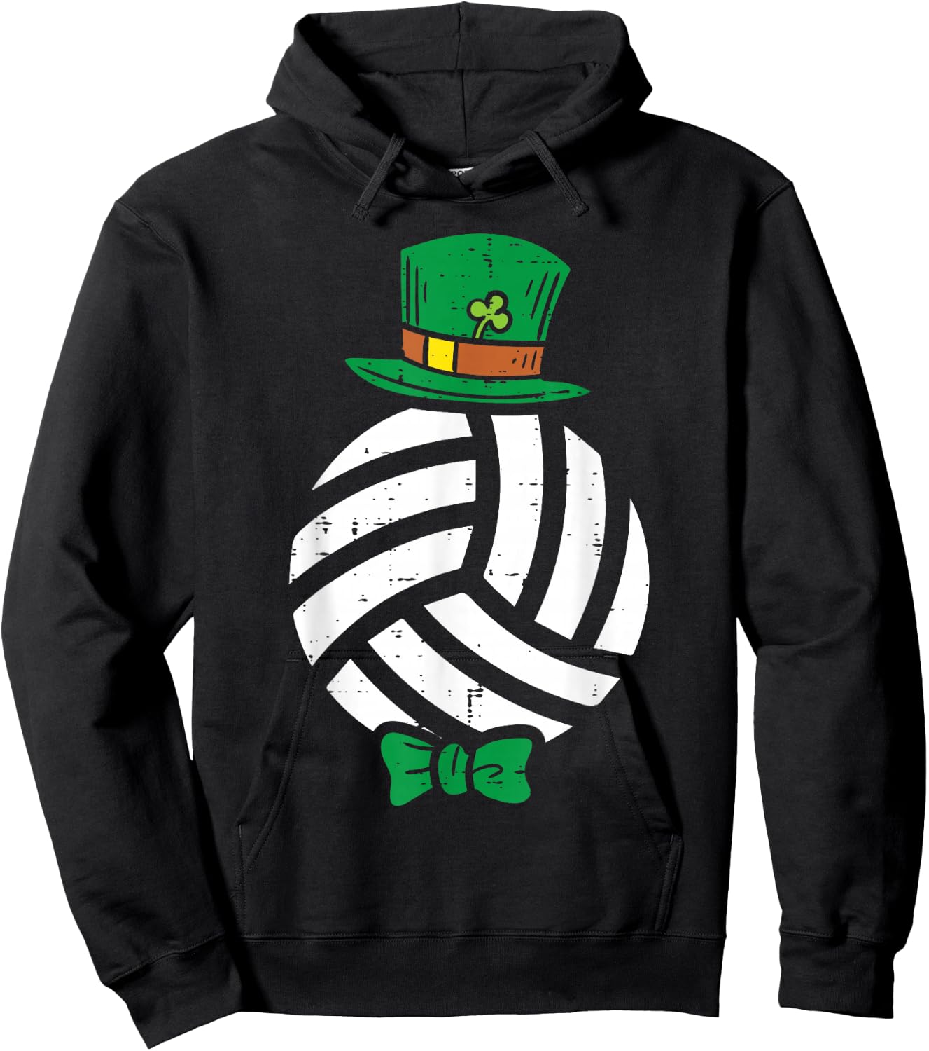 Leprechaun Volleyball St Patricks Day Sports Player Gift Hoodie - Hoodie | Black