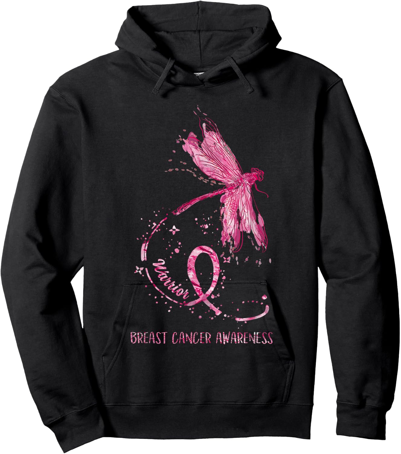 Dragonfly Pink Ribbon Breast Cancer Awareness Funny Gifts Hoodie - Hoodie | Black