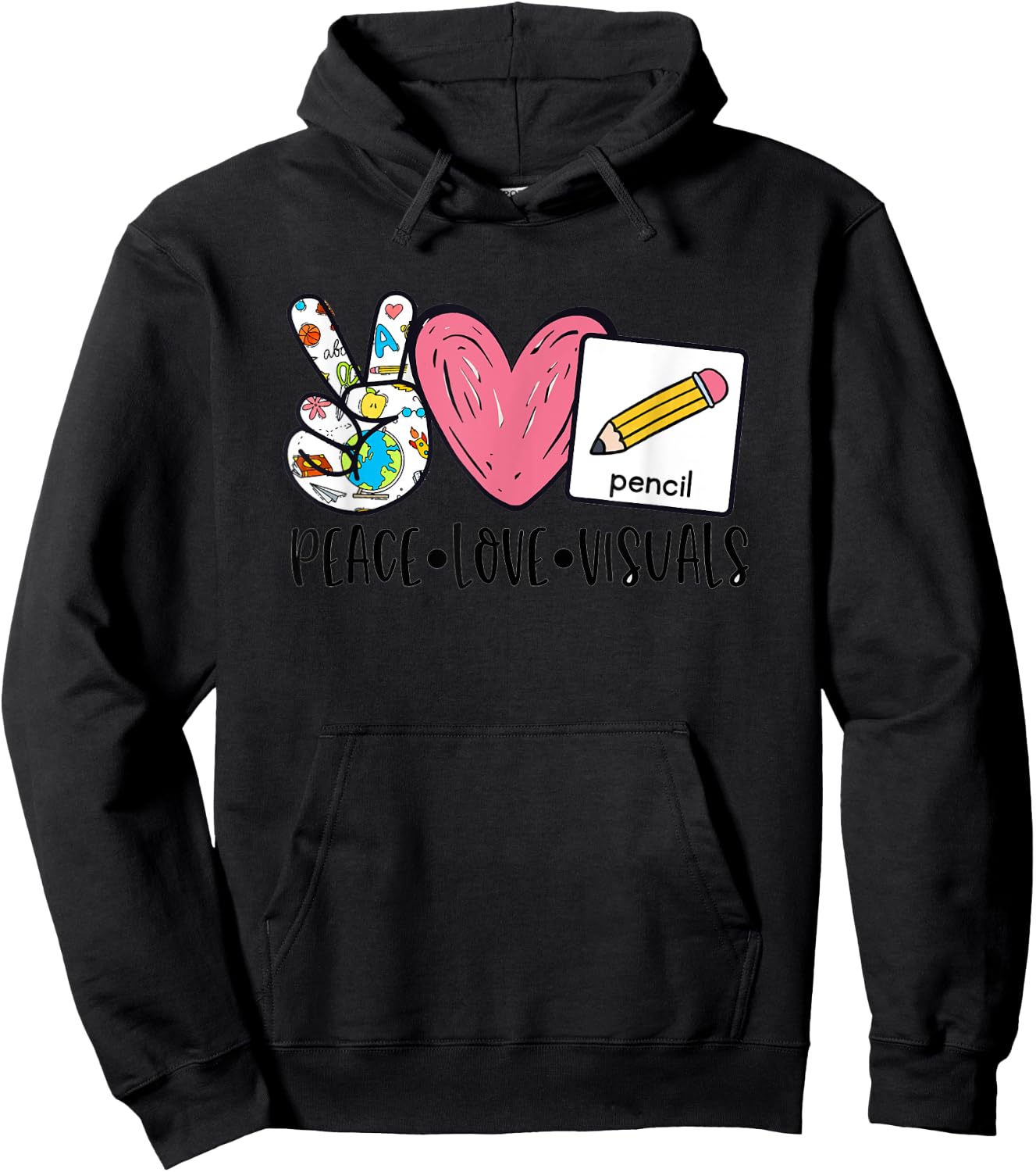 Peace Love Visuals Special Education Teacher Dream Team Hoodie - Hoodie | Black