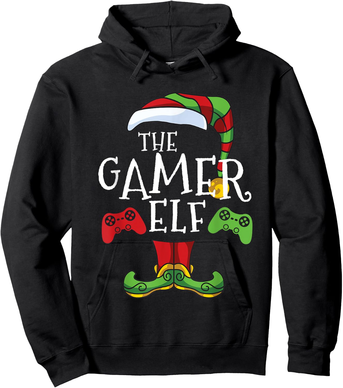 Gamer Elf Christmas Family Matching Funny I'm The Gaming Elf Hoodie - Hoodie | Black