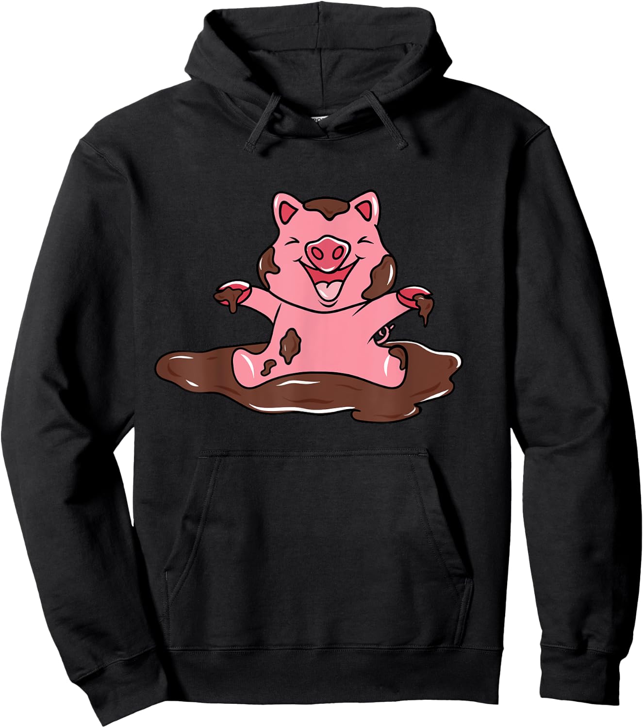 Happy Pig In The Mud Hoodie - Hoodie | Black