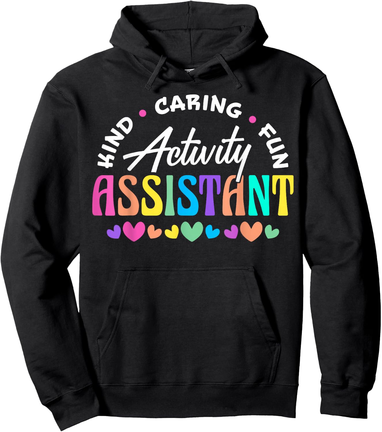 Activity Assistant Appreciation Designs -Adults Black Cotton 65% Polyester 35% Short Sleeve Small Hoodie - Hoodie | Black