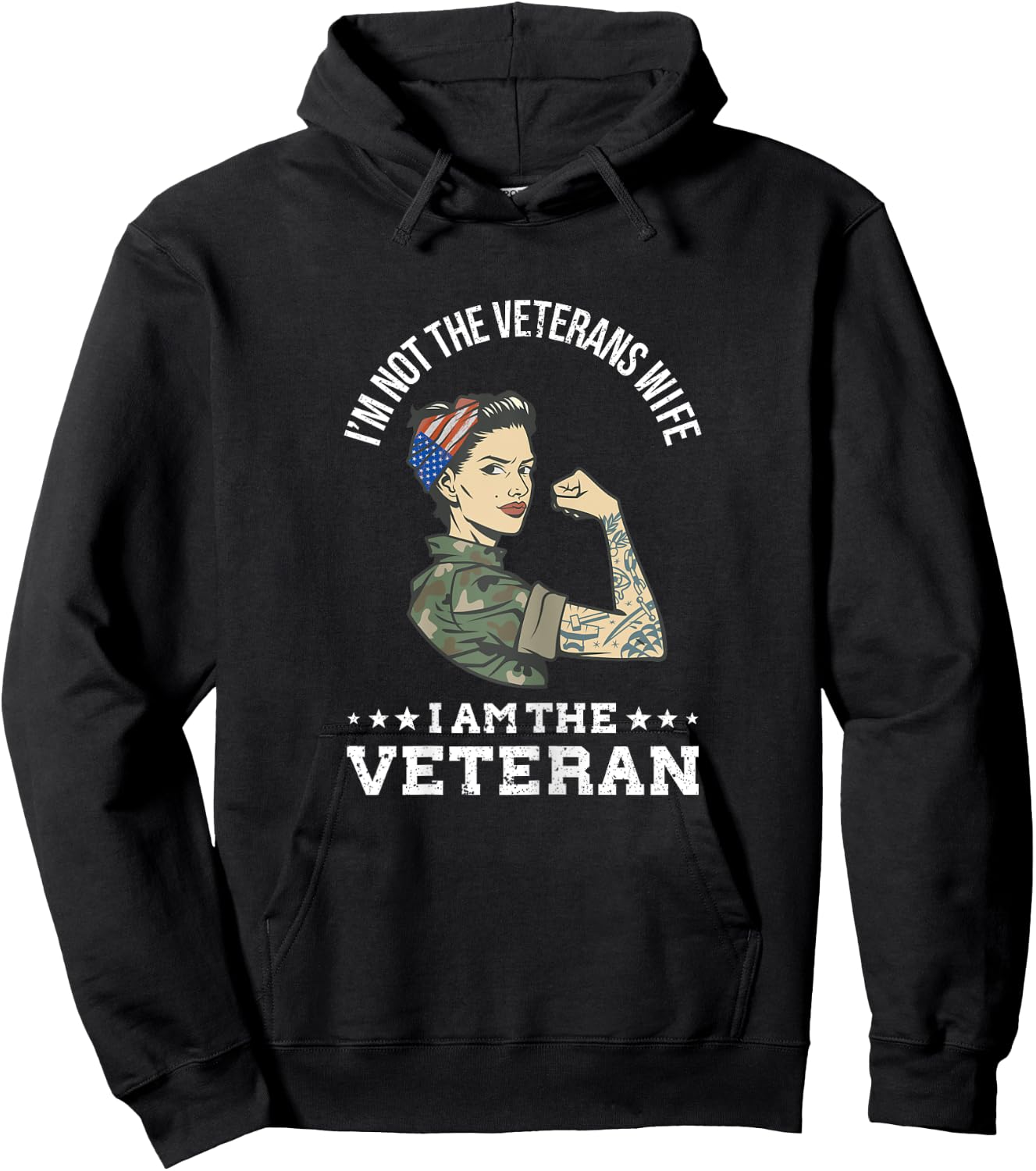 American Army Veteran Design, Military Flag for Veteran Hoodie - Hoodie | Black