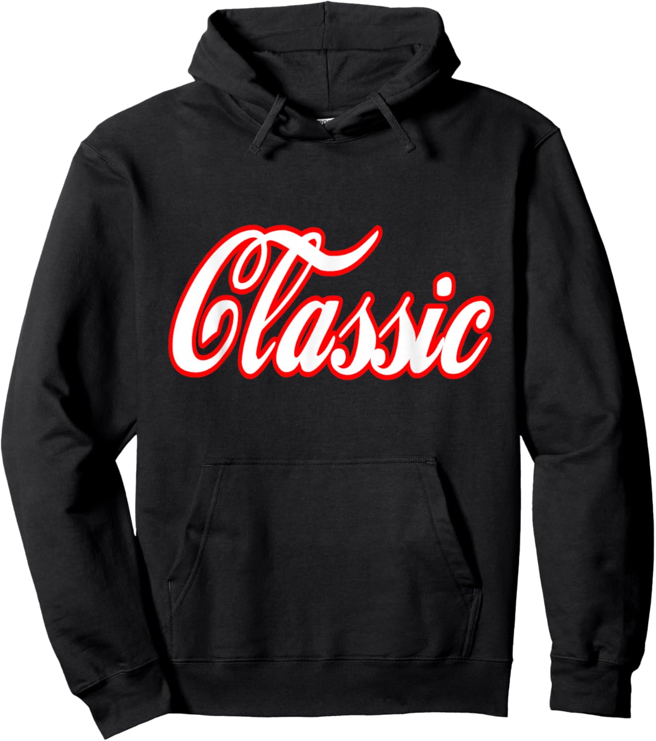 Classic Word Retro Vintage Script Font Hoodie - Hoodie | Black