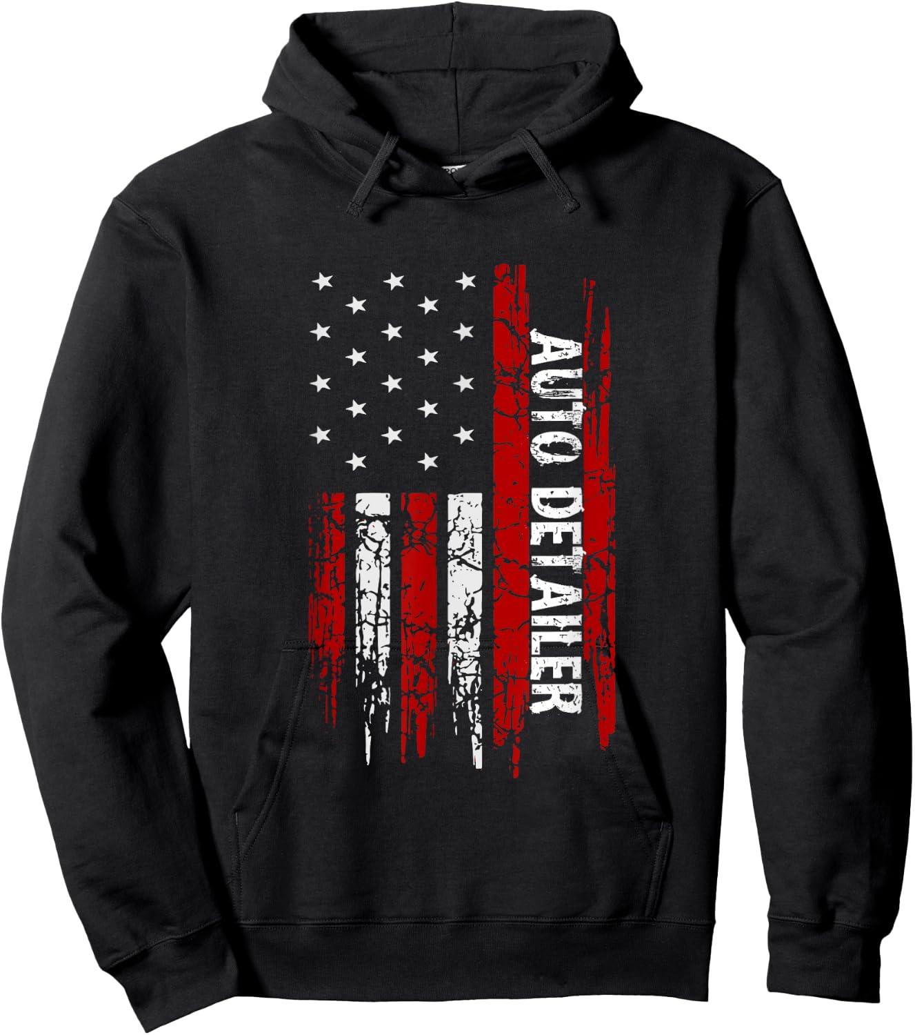 Auto Detailer USA Flag Vehicle Car Detailing Hoodie - Hoodie | Black