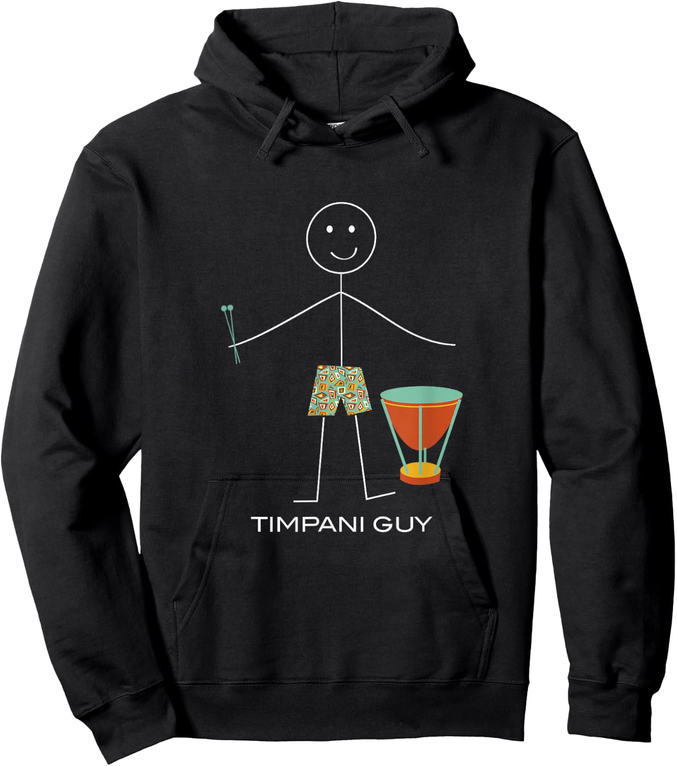 Funny Timpani Guy, Boy Timpani Player Hoodie - Hoodie | Black