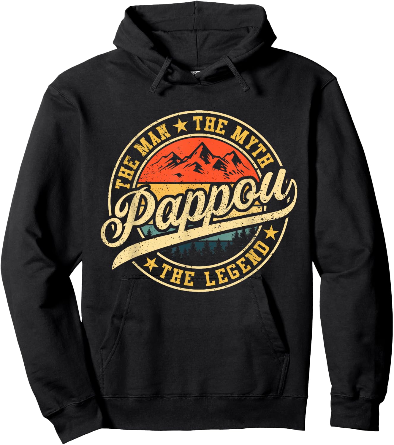 Pappou The Man The Myth The Legend Funny Father's Day Hoodie - Hoodie | Black