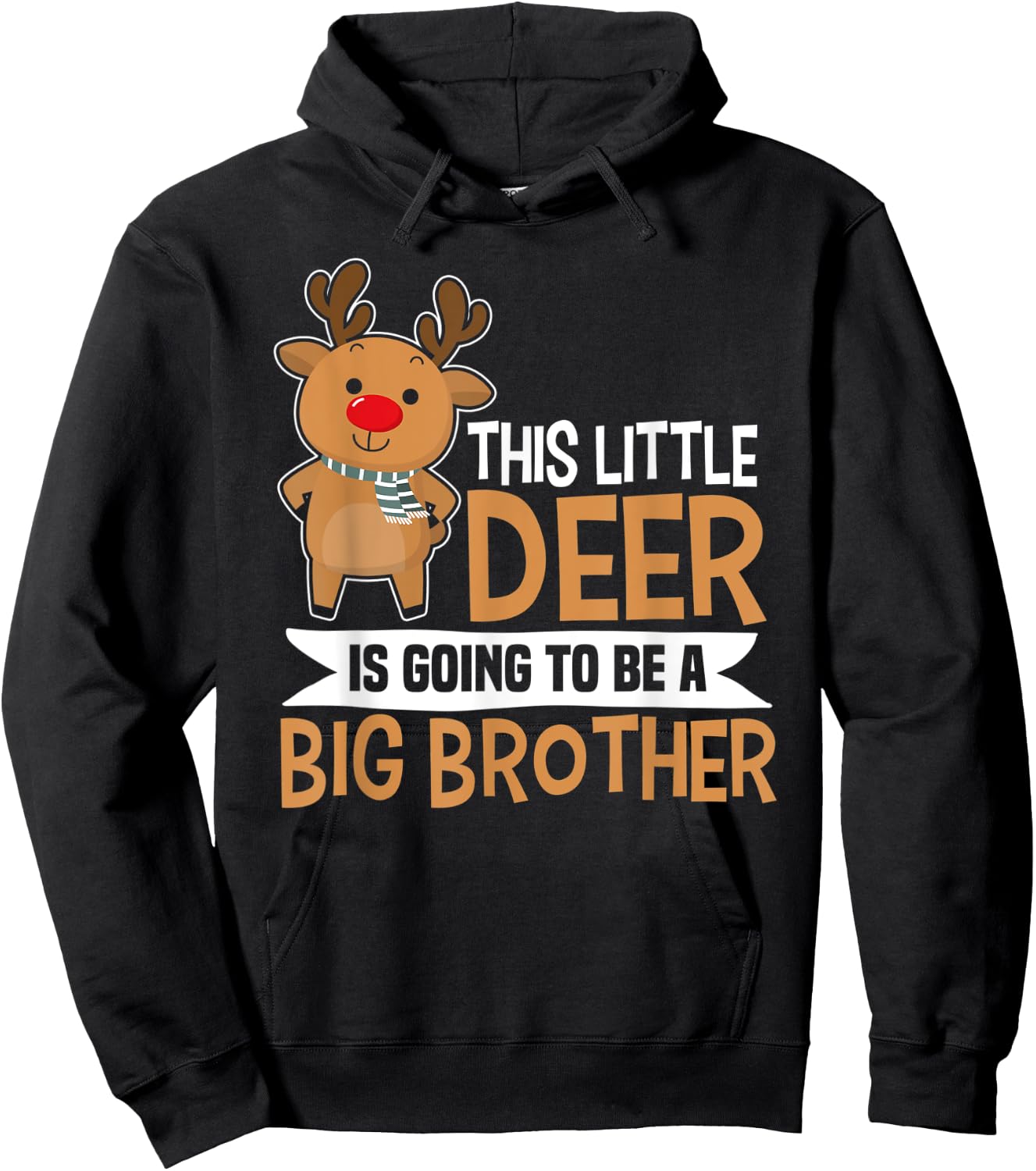 Litter Deer To Be A Big Brother Matching Family Outfit Hoodie - Hoodie | Black
