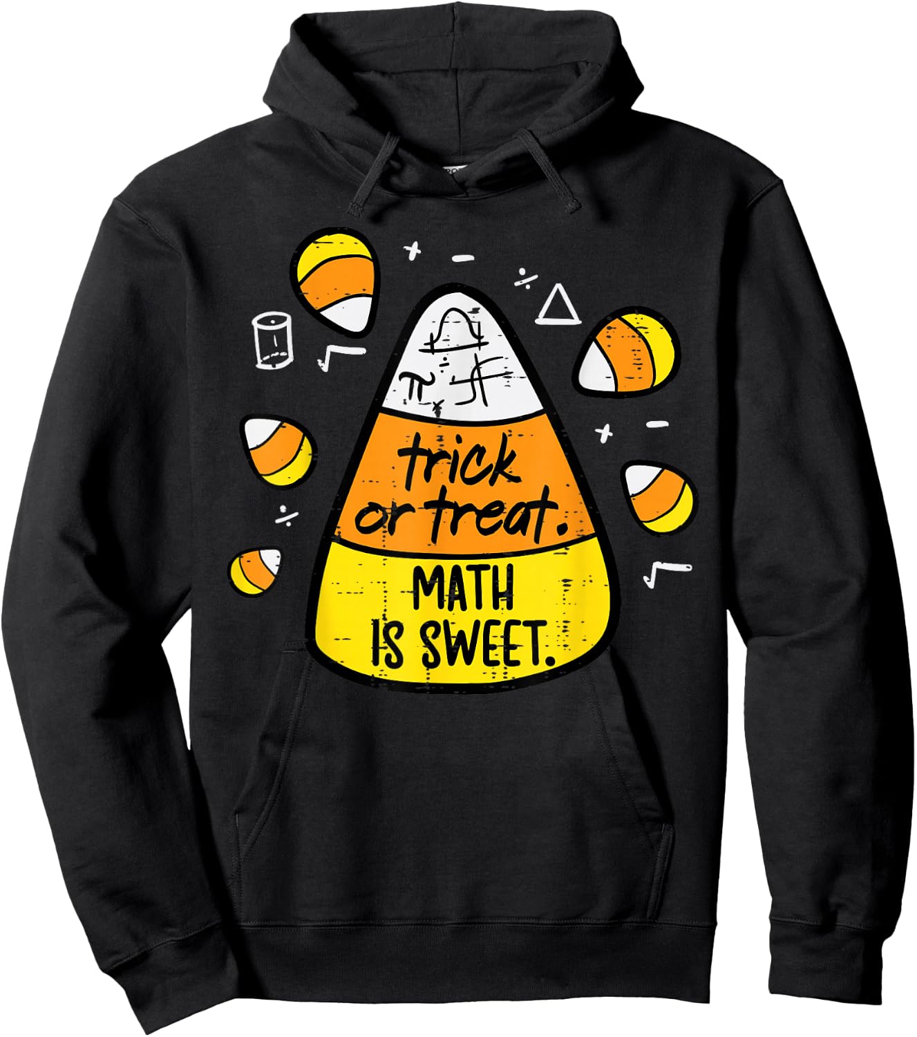 Trick Or Treat Math Sweet Candy Corn Costume Men Women Kids Hoodie - Hoodie | Black