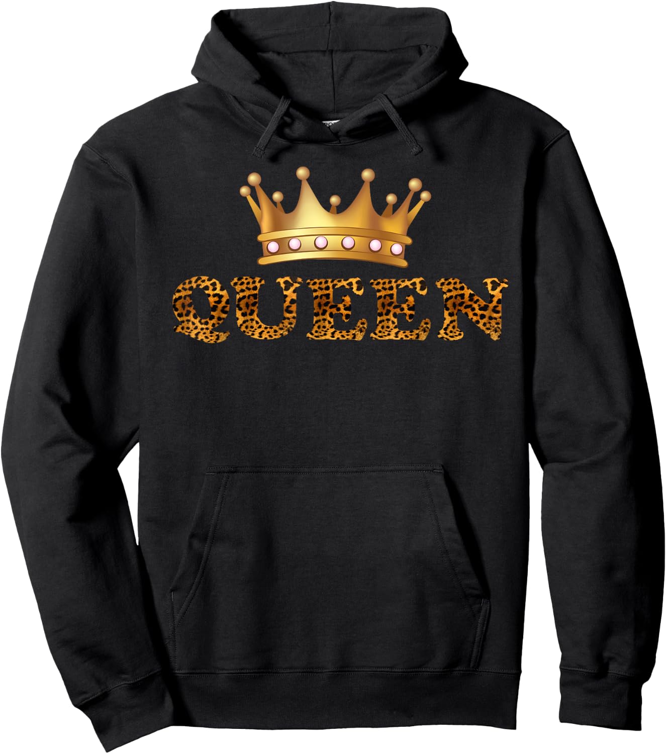 Cheetah Print Queen King Pajamas Couples Matching Clothes Hoodie - Hoodie | Black