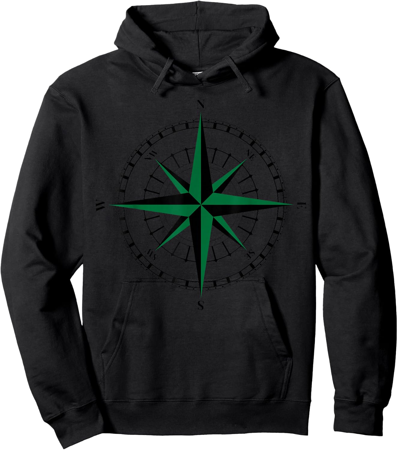 Compass wind rose hiking sailing gift cardinal points Hoodie - Hoodie | Black