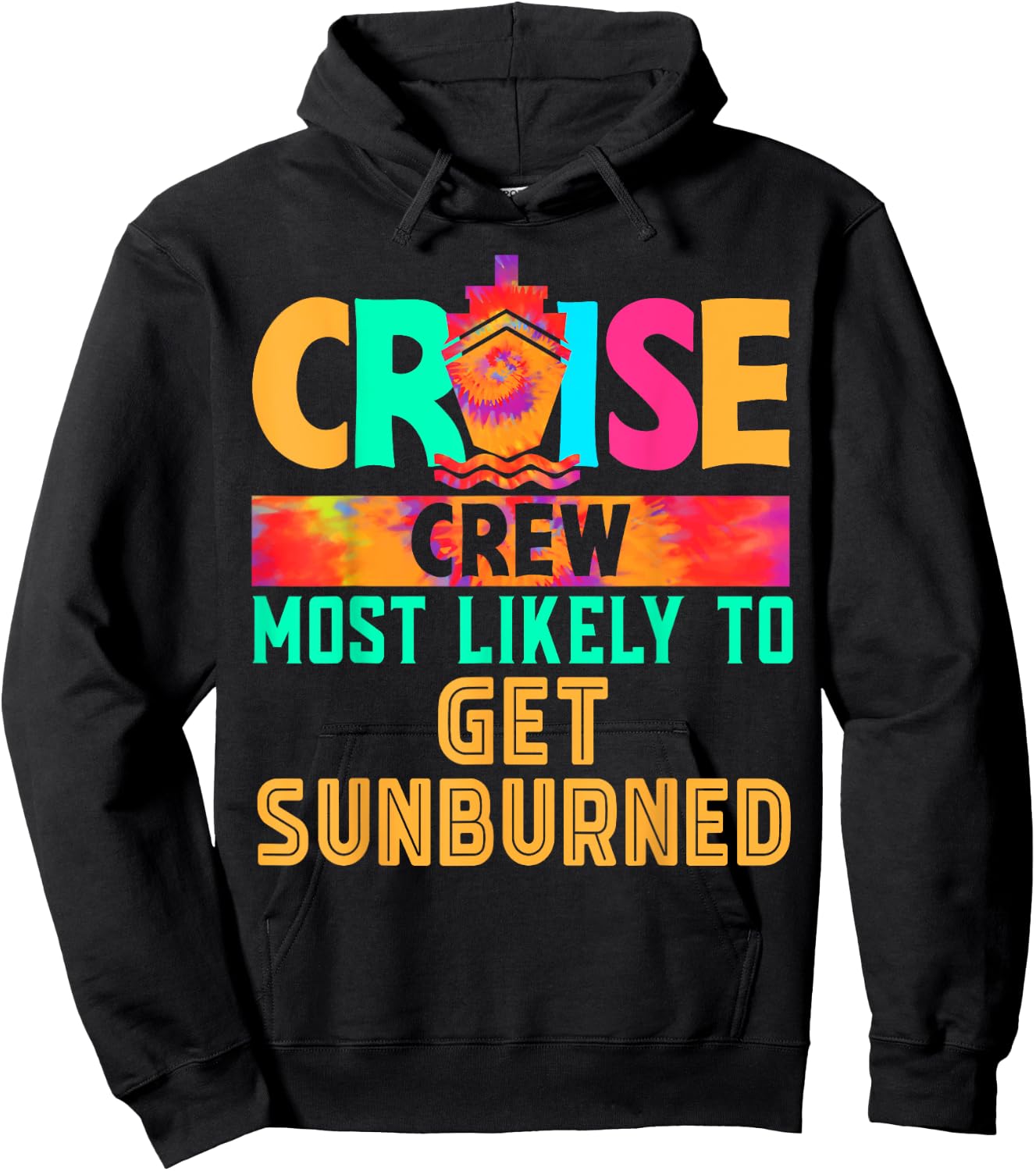 Cruise Crew Most Likely to Get Sunburned Hippie Hoodie - Hoodie | Black