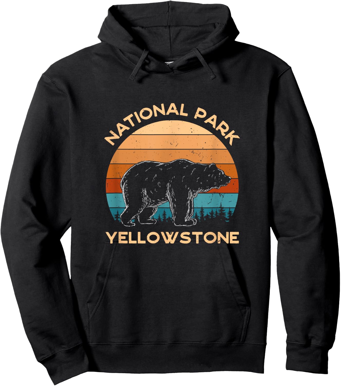 Yellowstone National Park - Bear Nature Camping Hiking Hoodie - Hoodie | Black