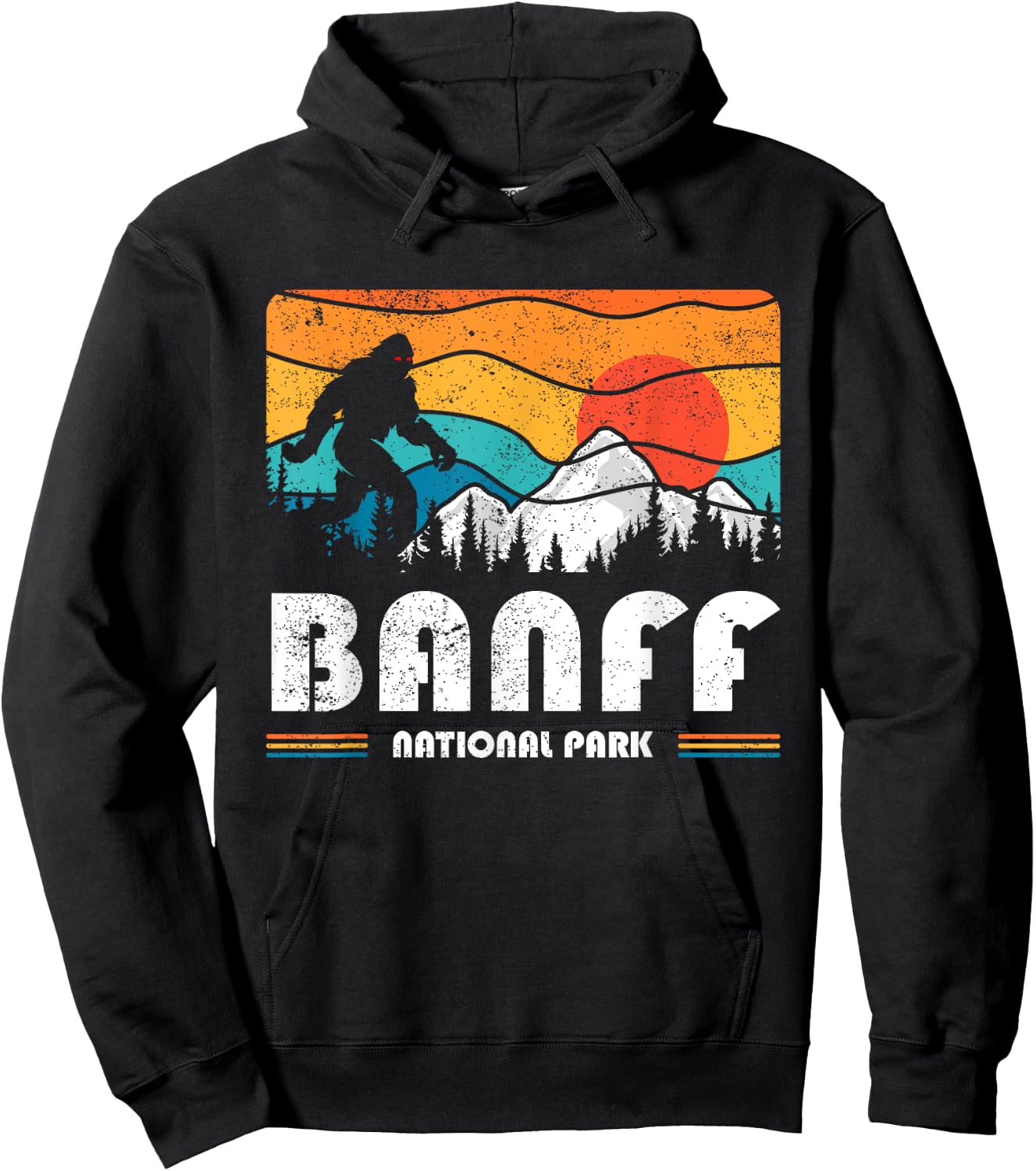 Banff Canadian National Park Retro Souvenir Banff Hoodie - Hoodie | Black