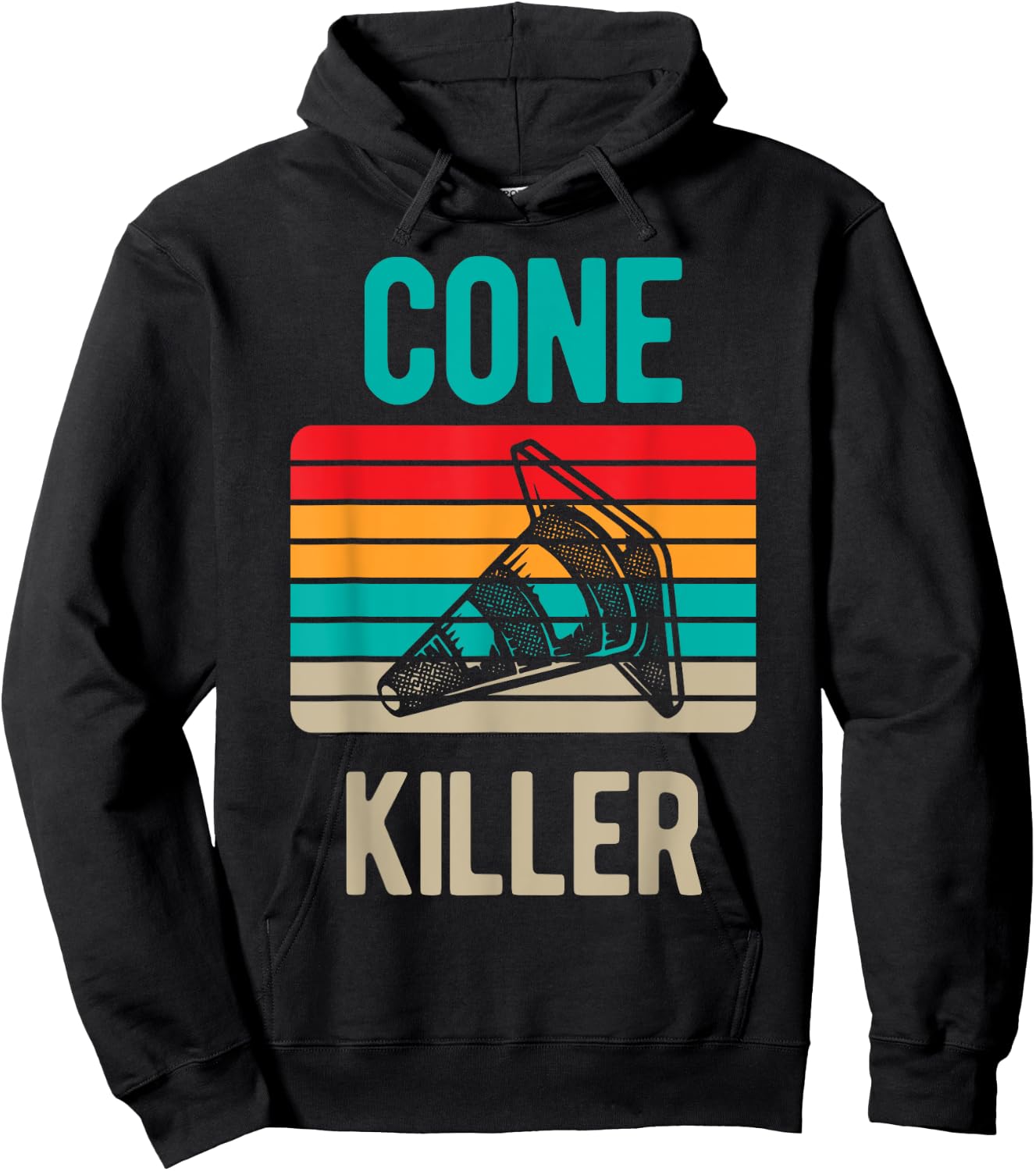 Vintage Auto Car Racing Racer Cone Killer Funny Autocross Hoodie - Hoodie | Black