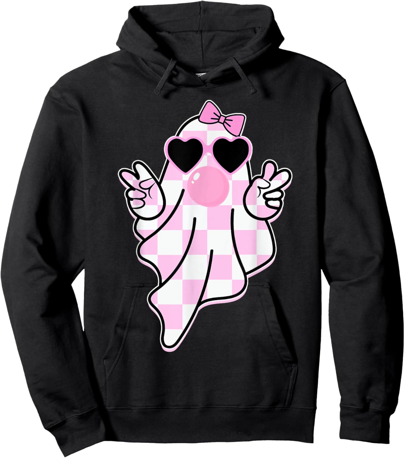 Cute Girly Ghost Blowing Bubble Gift Girl kids Hoodie - Hoodie | Black