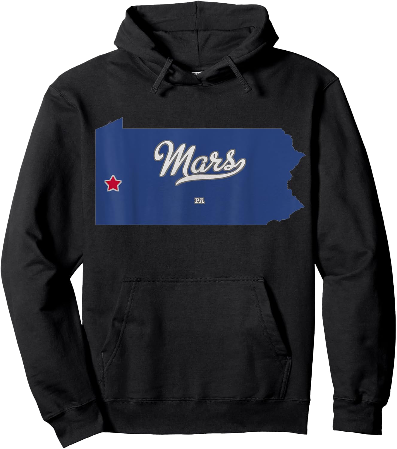 Mars Pennsylvania PA Map Hoodie - Hoodie | Black