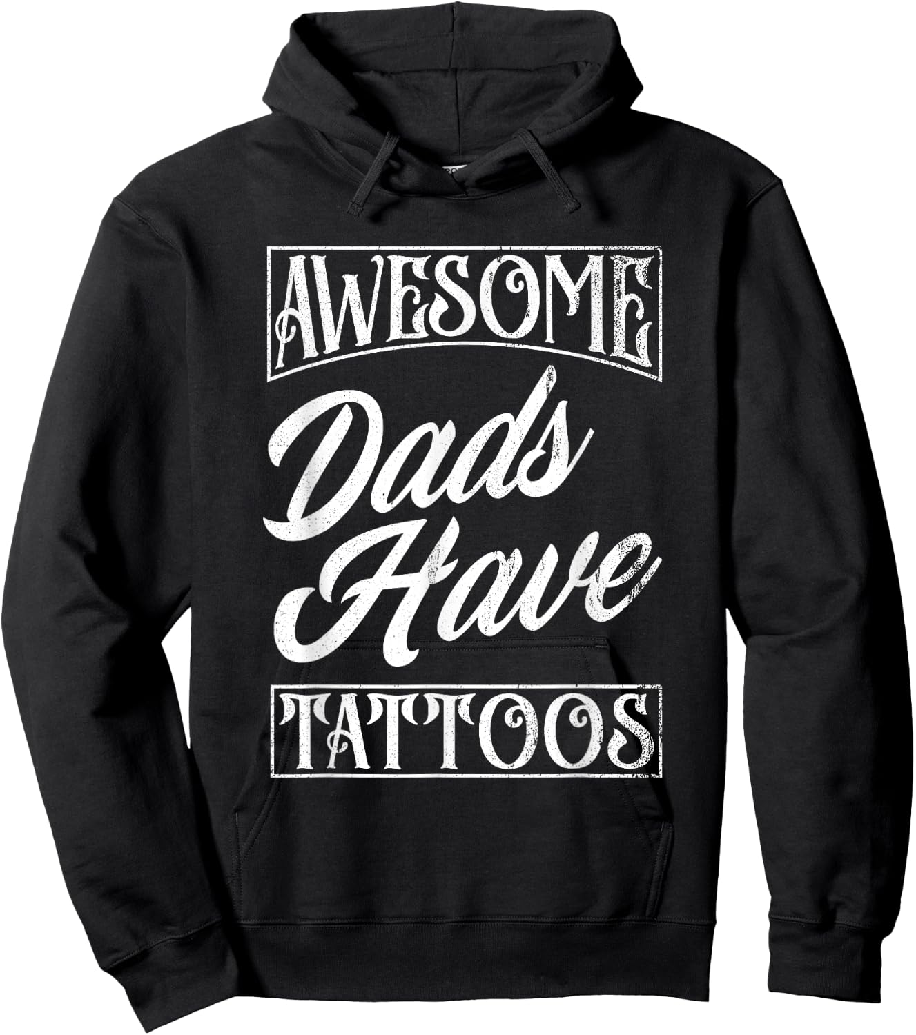 Awesome Dads Have Tattoos Tattooed Dad Funny Father's Day Hoodie - Hoodie | Black