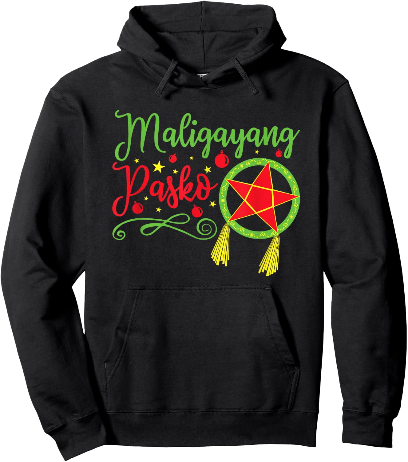Maligayang Pasko Parol Light Cute Filipino Christmas Hoodie - Hoodie | Black