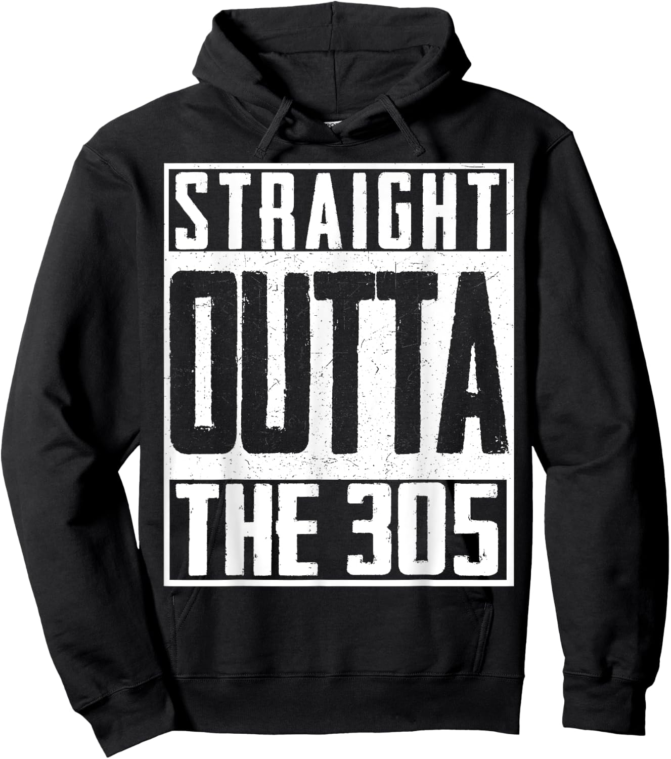 Straight Outta The 305 Miami Baseball Fan Hoodie - Hoodie | Black