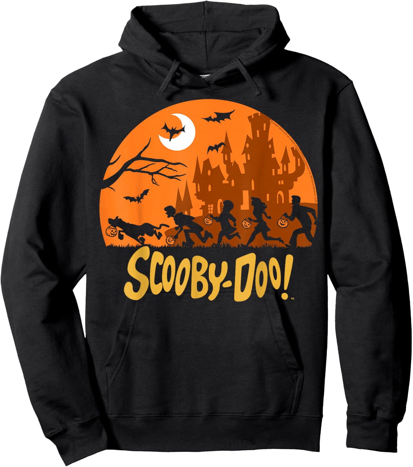Scooby-Doo The Gang Halloween Silhouette Logo Small Hoodie - Hoodie | Black