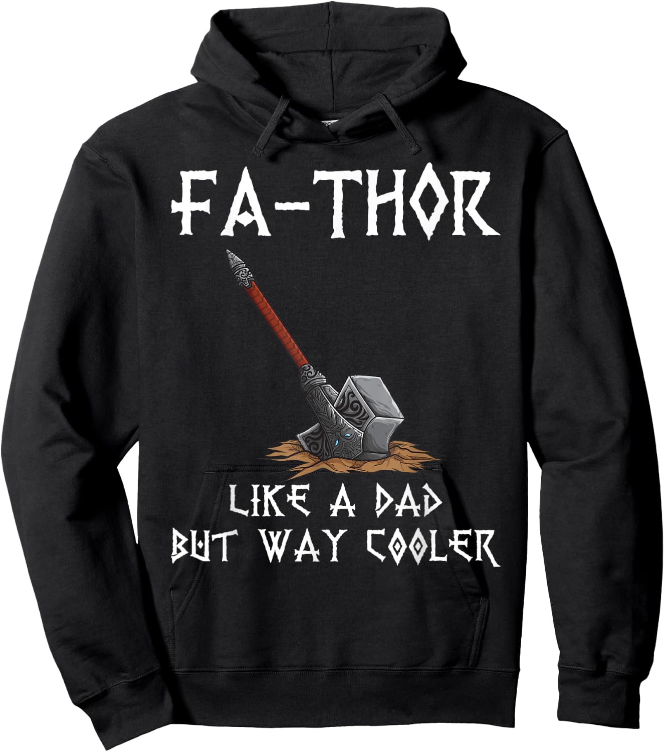 Fa-Thor - fathers day fathers day gift dad father Hoodie - Hoodie | Black