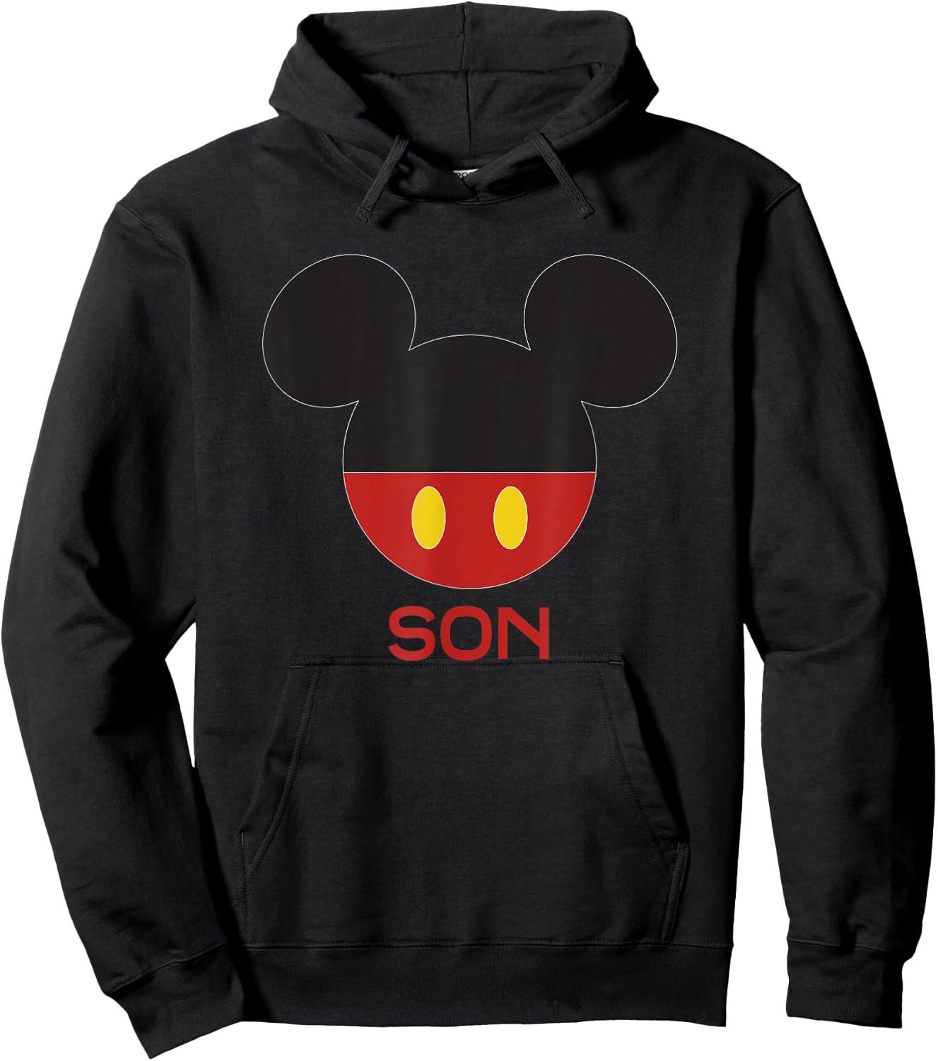 Disney Mickey Mouse Red Shorts Icon Son Family Hoodie - Hoodie | Black