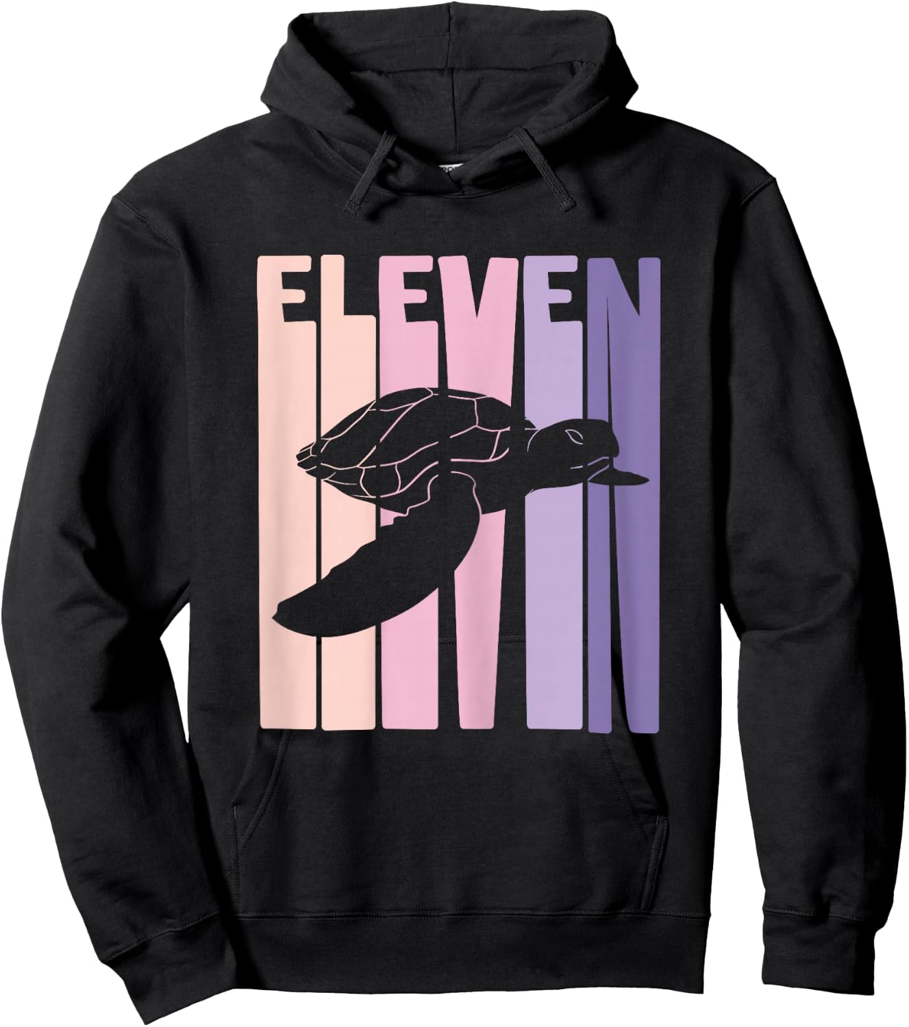 11th Birthday Gift Turtle Fan 11 Years old Girl Hoodie - Hoodie | Black