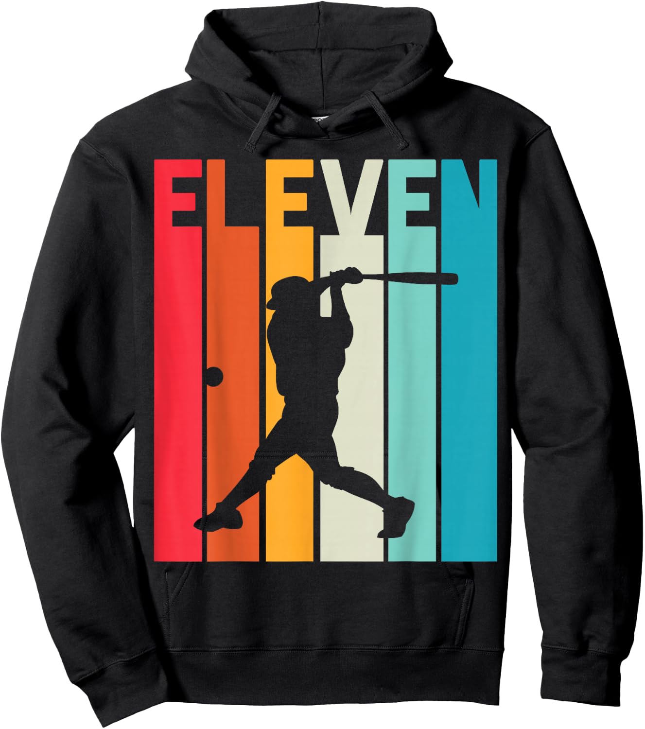11th Birthday Retro Baseball 11 Years Old Boy Girl Hoodie - Hoodie | Black
