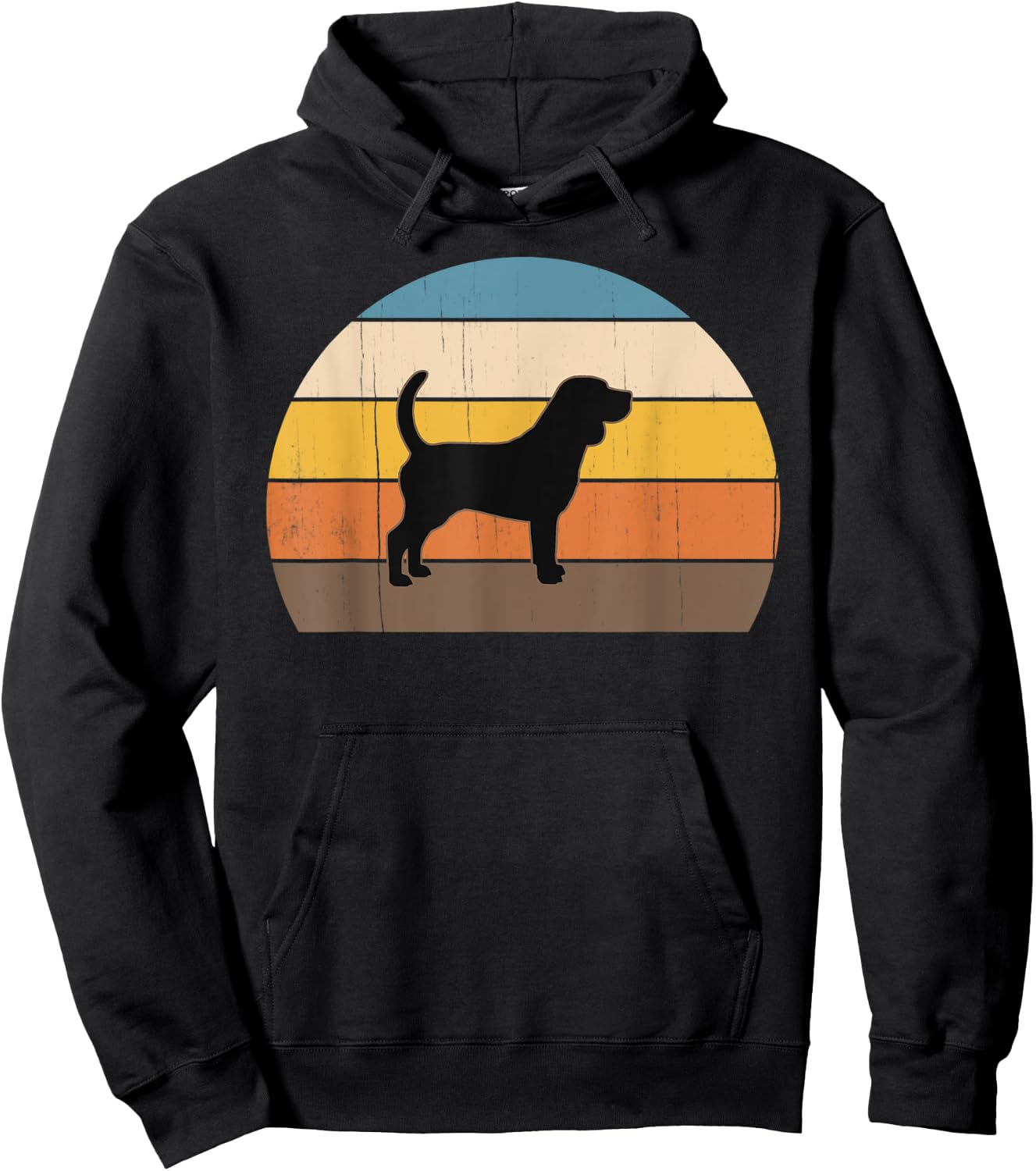 Cool Retro Sunset Beagles - Great Beagle Owner / Lover Hoodie - Hoodie | Black